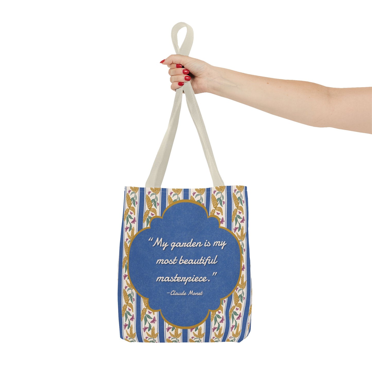 Goldenrod and Butterflies with Monet Quote Tote Bag