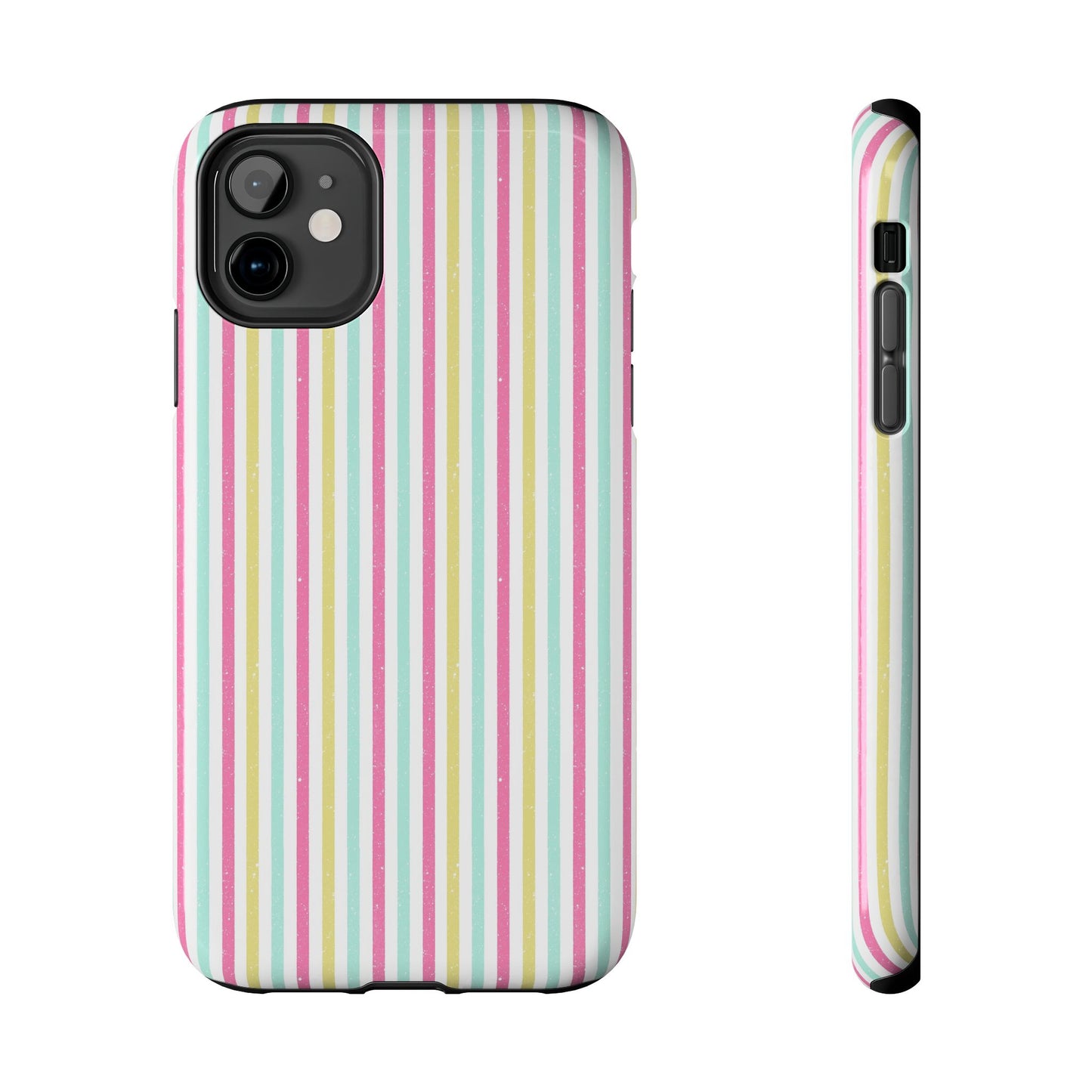 Pastel Christmas Stripes on White Tough Phone Cases