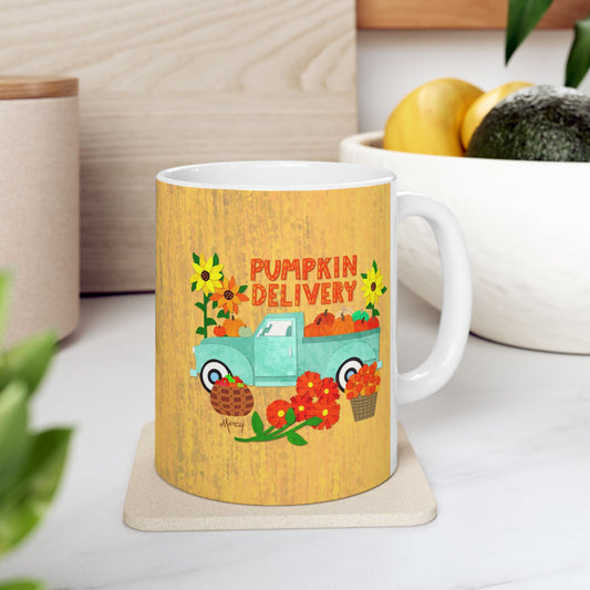 Pumpkin Delivery Collage Ceramic Mug 11oz & 15oz
