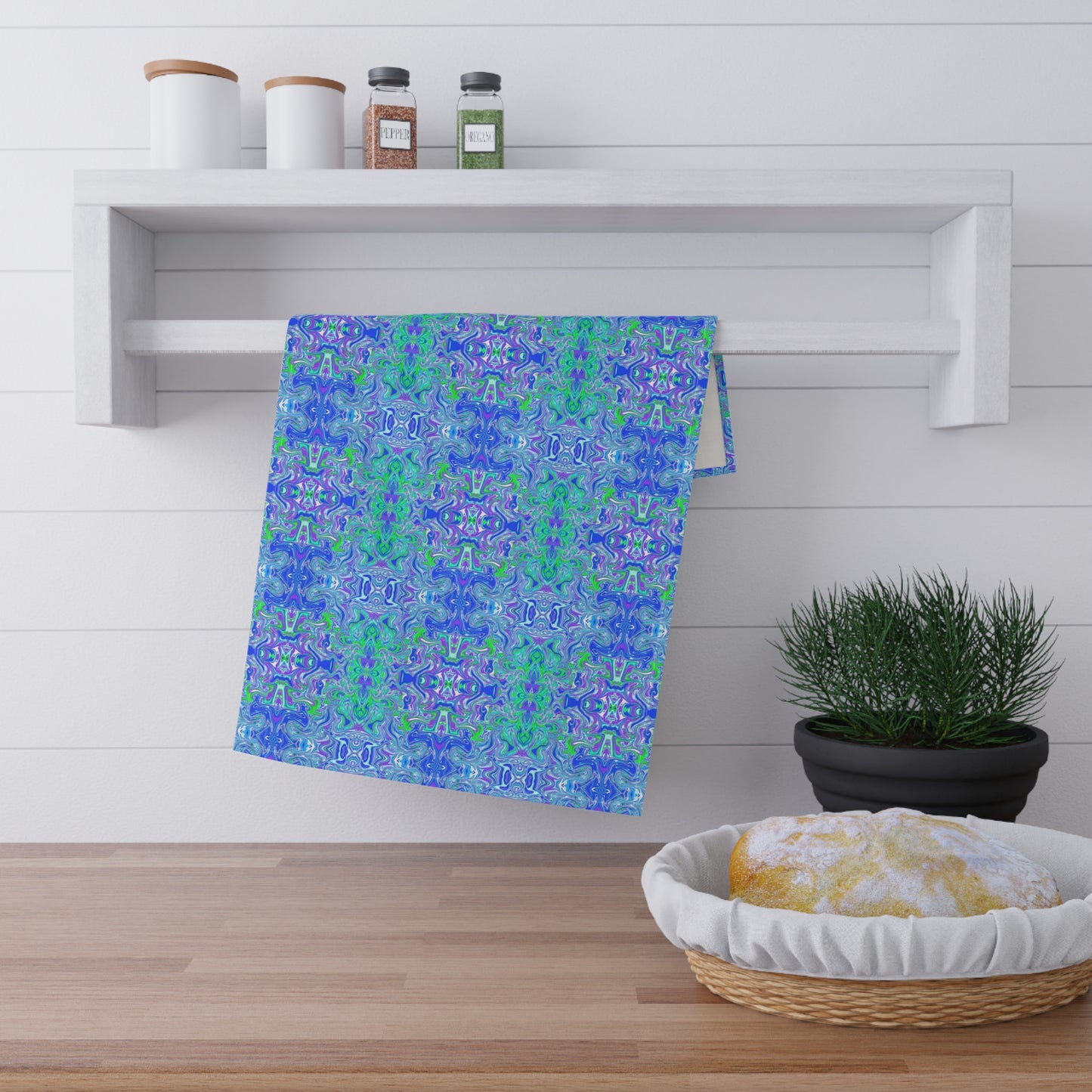 Boho Lavender Garden Kitchen Towel