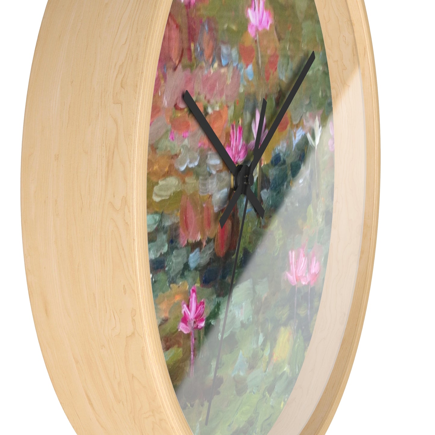 Water Lily Art Wall Clock — Impressionist Floral Timepiece