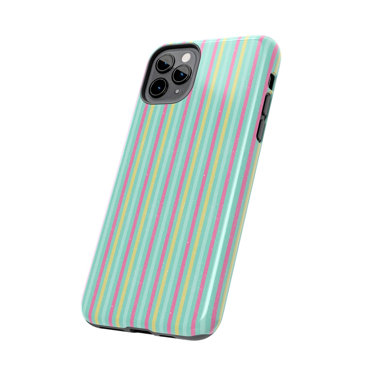 Pastel Stripes on Turquoise Tough Phone Cases