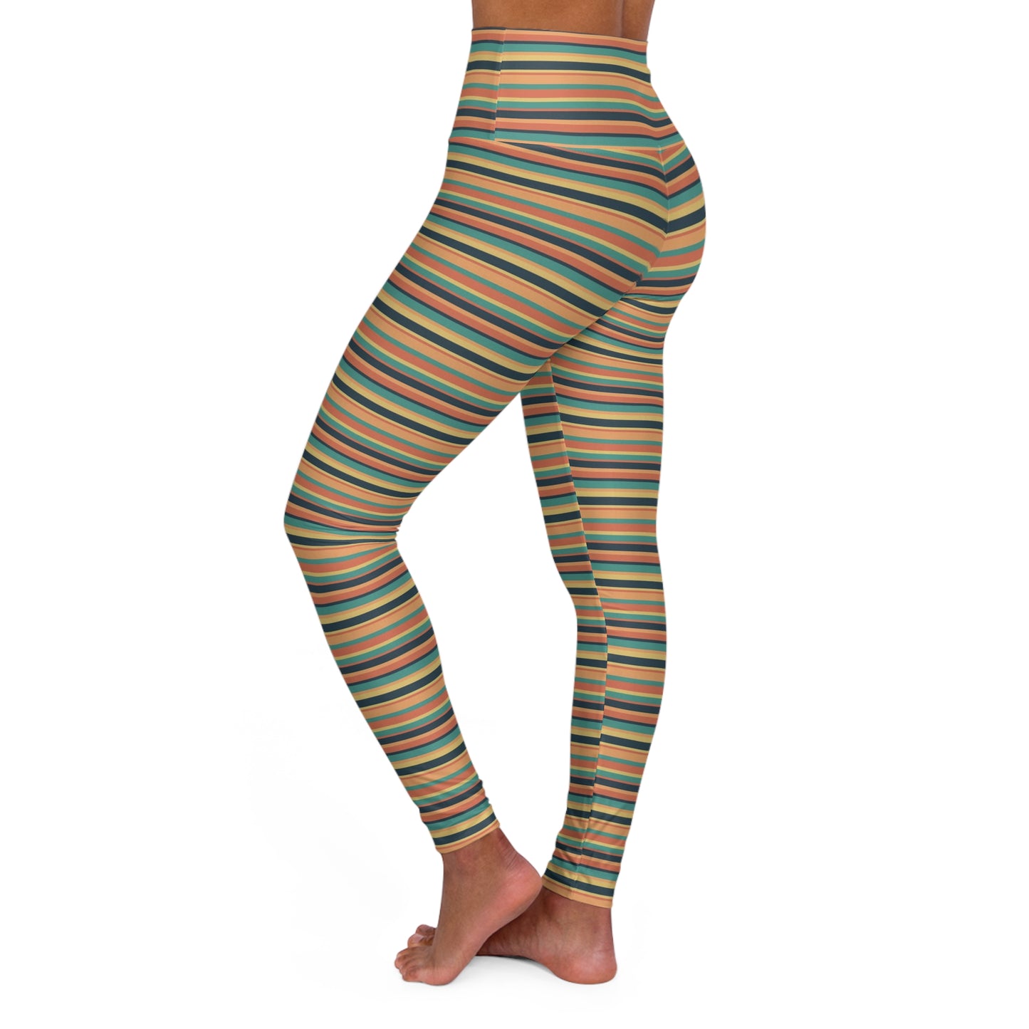 Sunbaked Stripes High Waisted Yoga Leggings