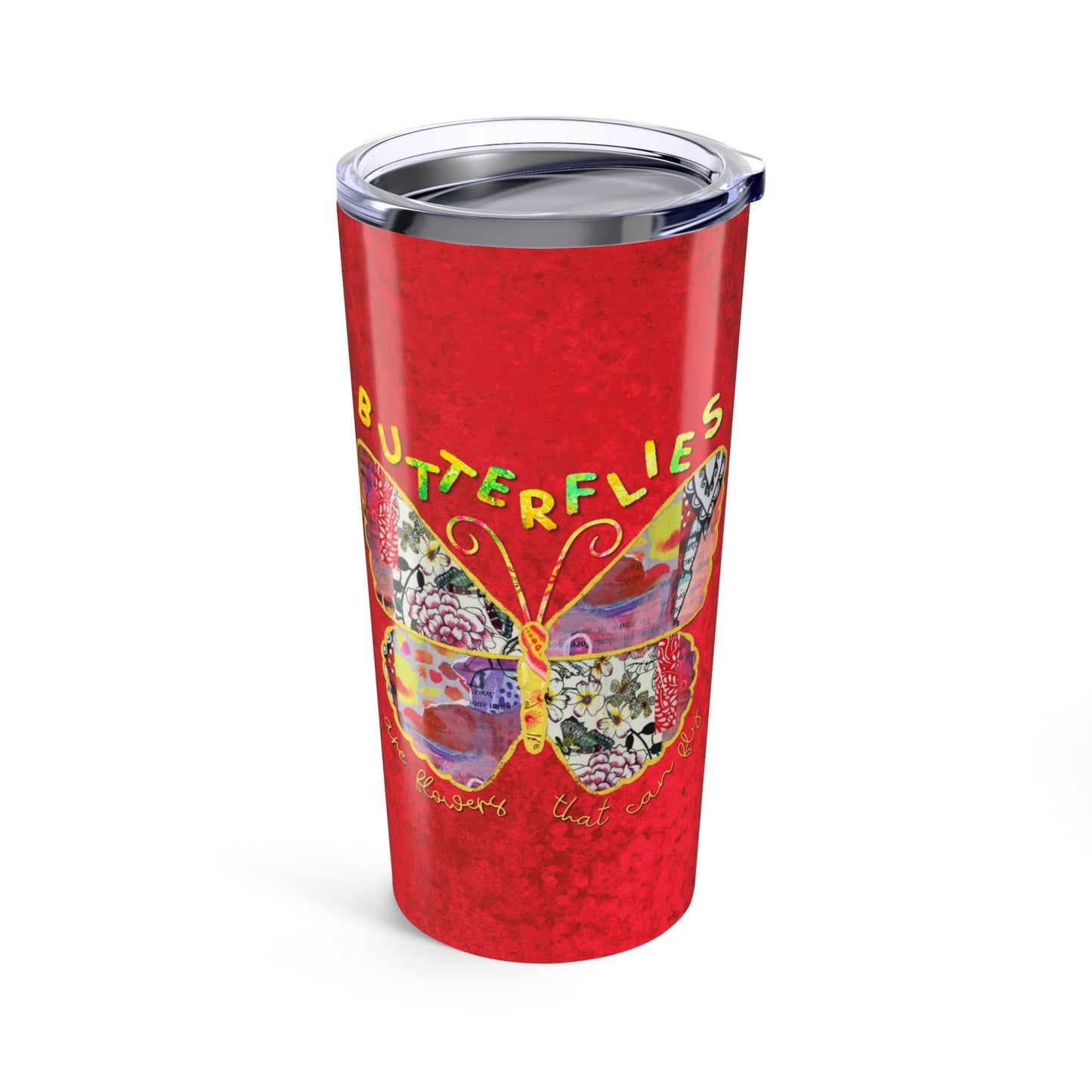 Boho Butterfly Collage Tumbler 20oz