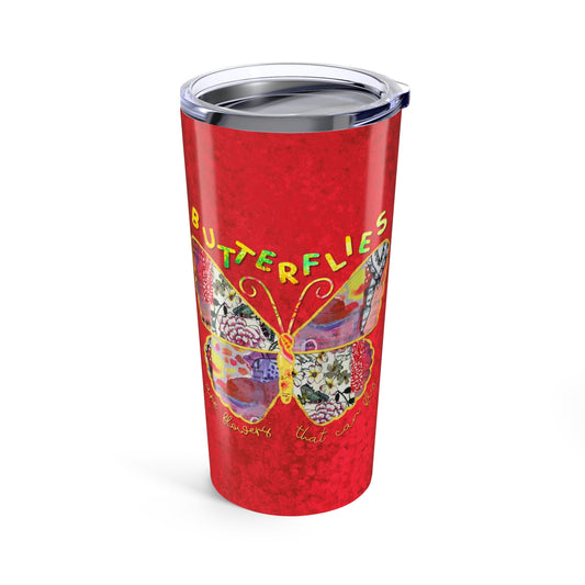 Boho Butterfly Collage Tumbler 20oz