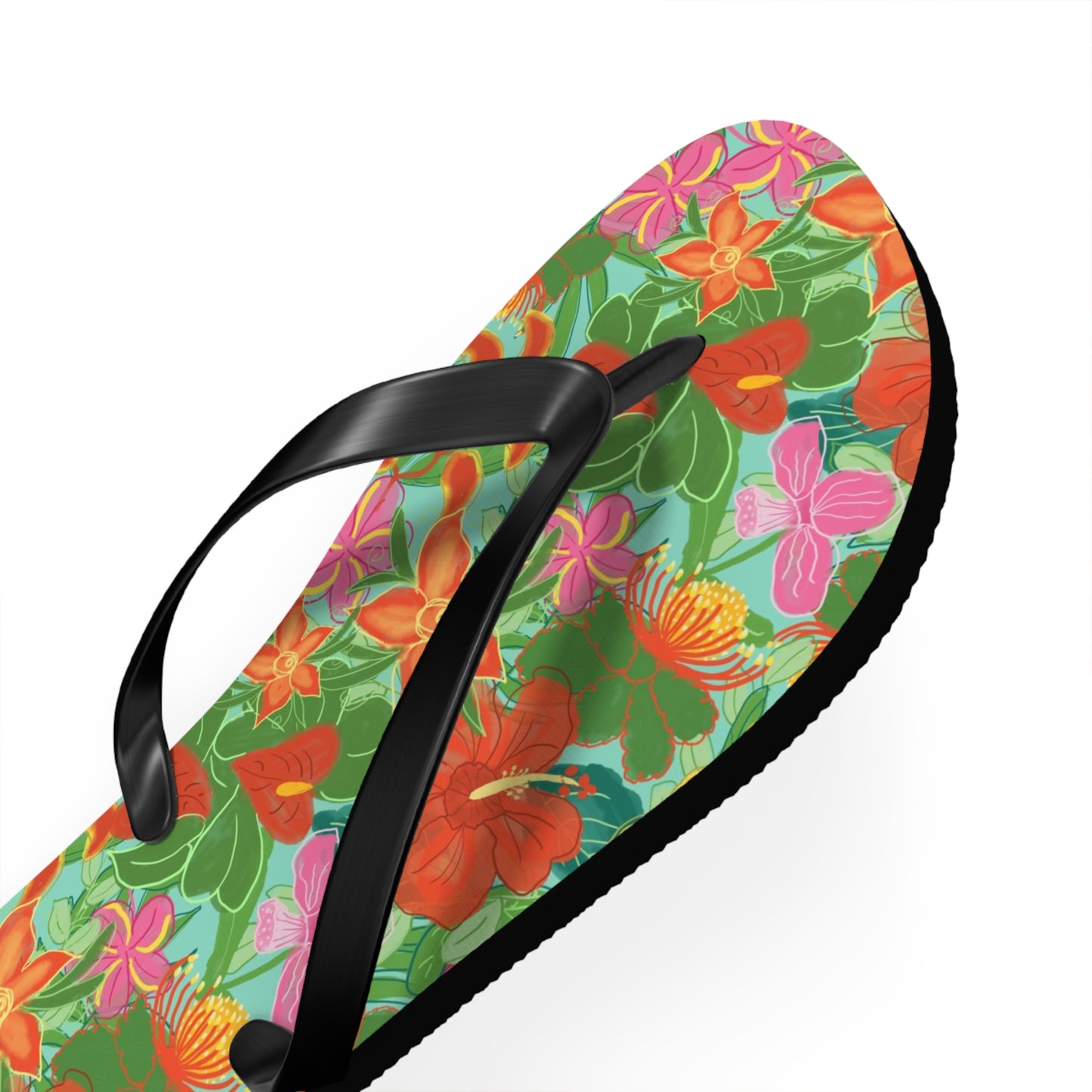 Tropical Flowers Flip Flops