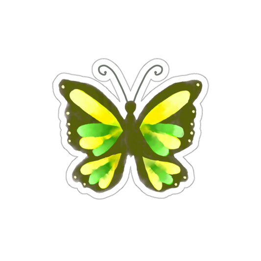 Frida Yellow Watercolor Butterfly Die Cut Sticker