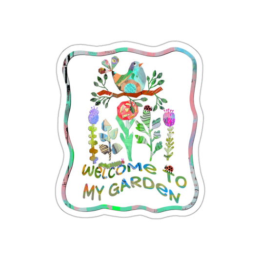 Welcome to My Garden Collage Die Cut Sticker