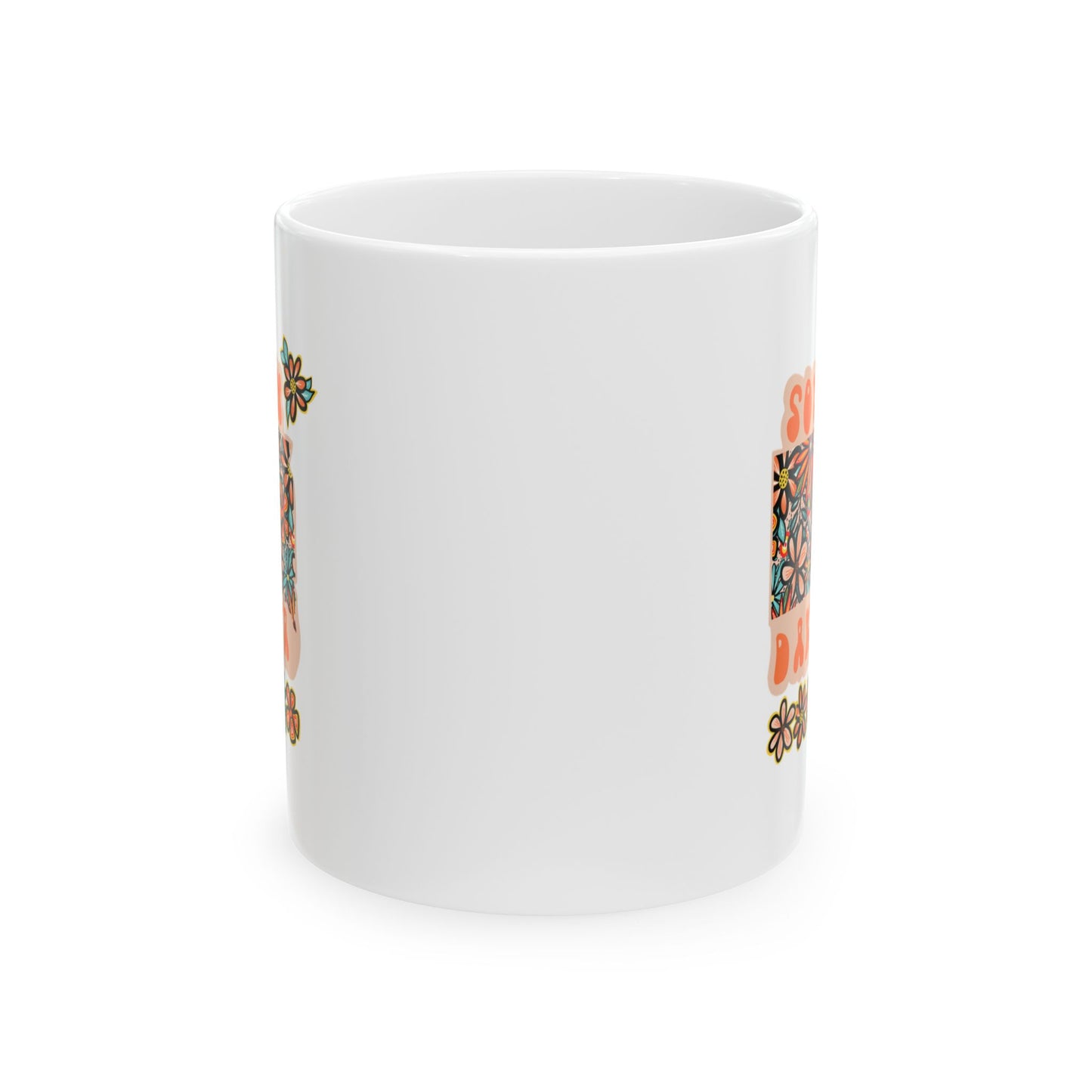 Retro 70s Flowers South Dakota Ceramic Mug 11 oz and 15 oz