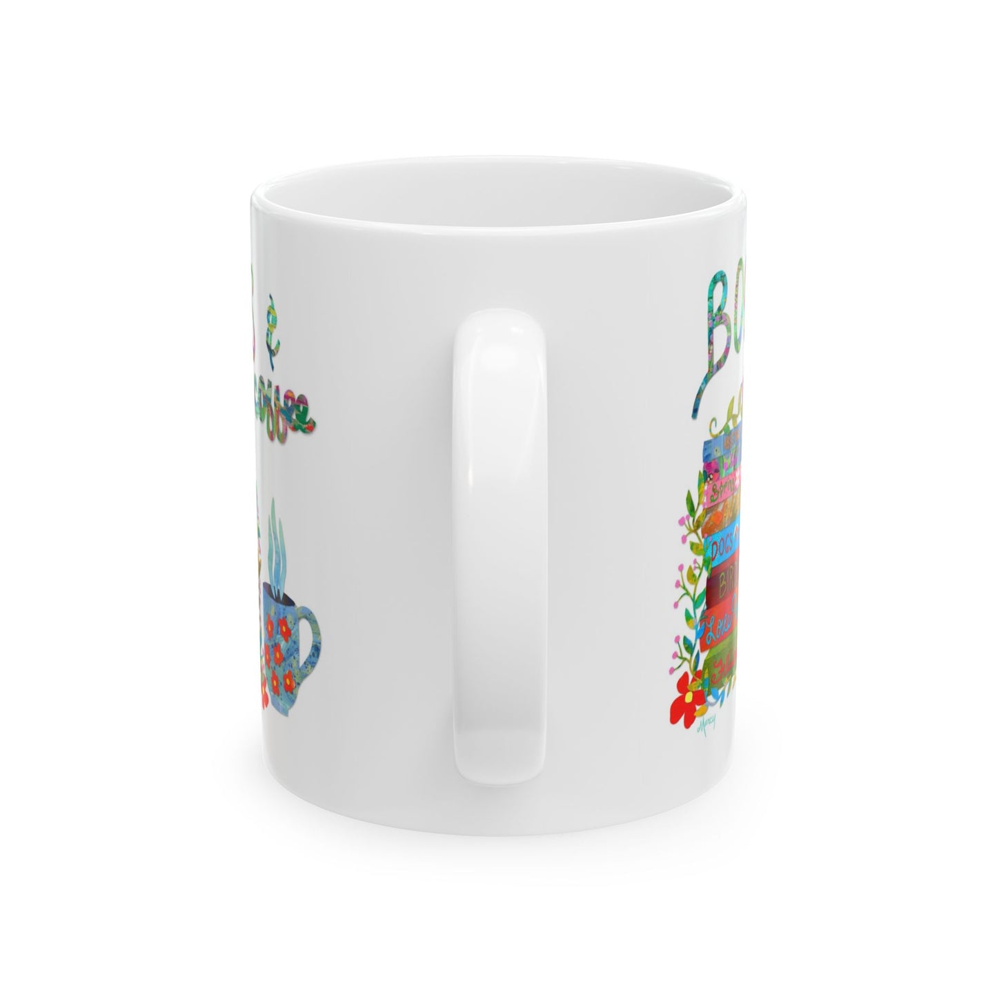 Books and Coffee Collage Ceramic Mug 11oz & 15oz