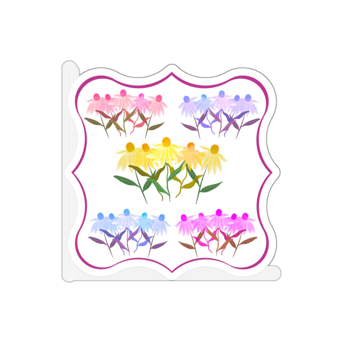 Rainbow Cornflowers Die Cut Sticker