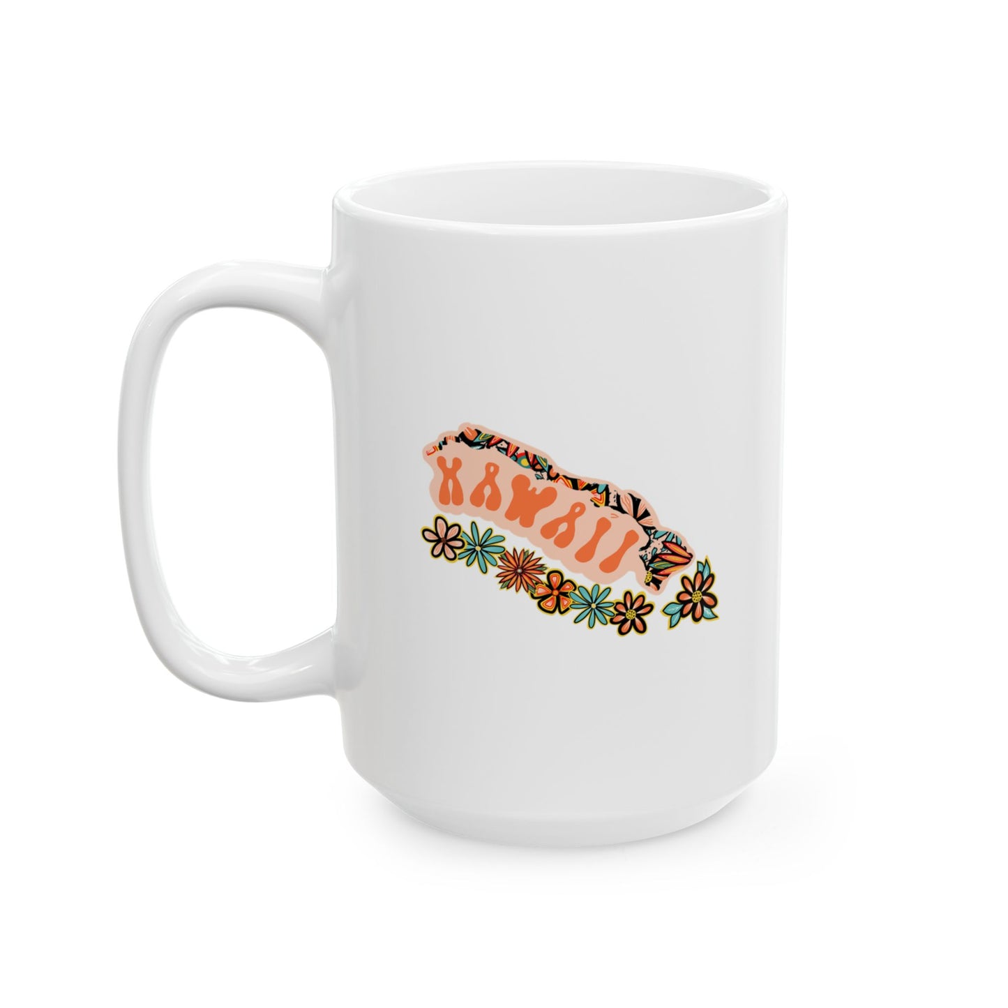 Retro 70s Flowers Hawaii Ceramic Mug 11 oz and 15 oz