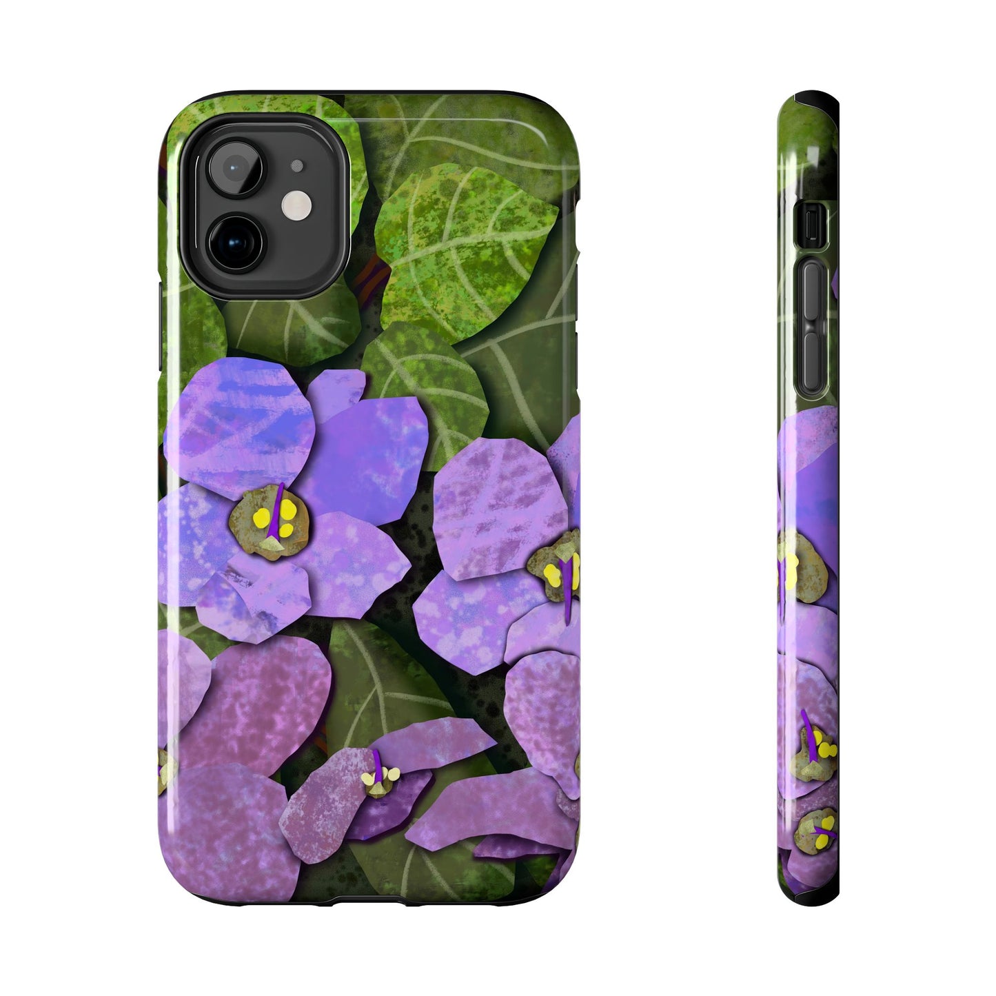 African Violets Collage Art Tough Phone Cases