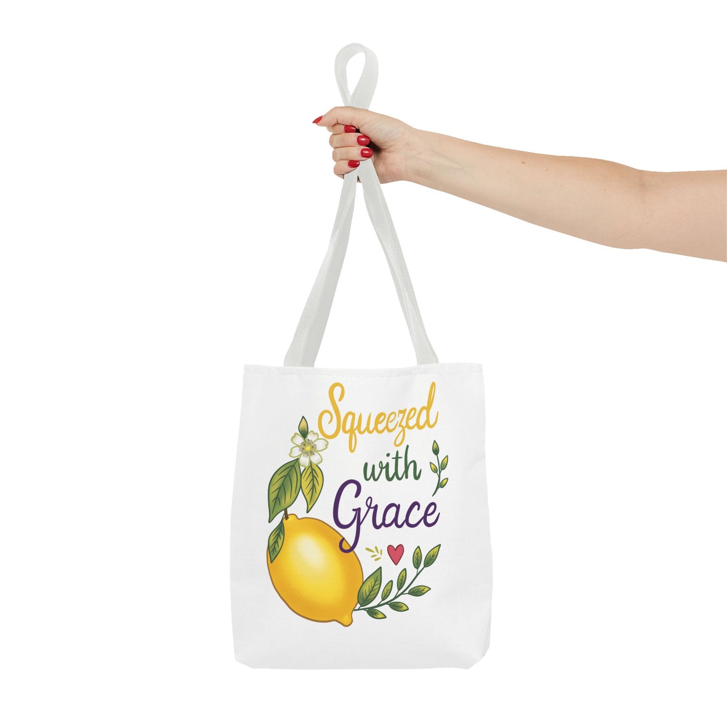 Squeezed with Grace Lemon Tote Bag — Floral Fruit Market Shopping Tote