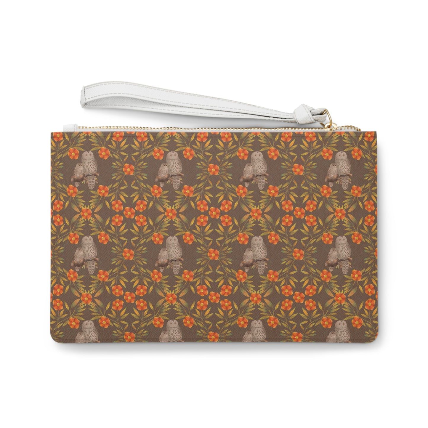 Owls and Flowering Vines Clutch Bag