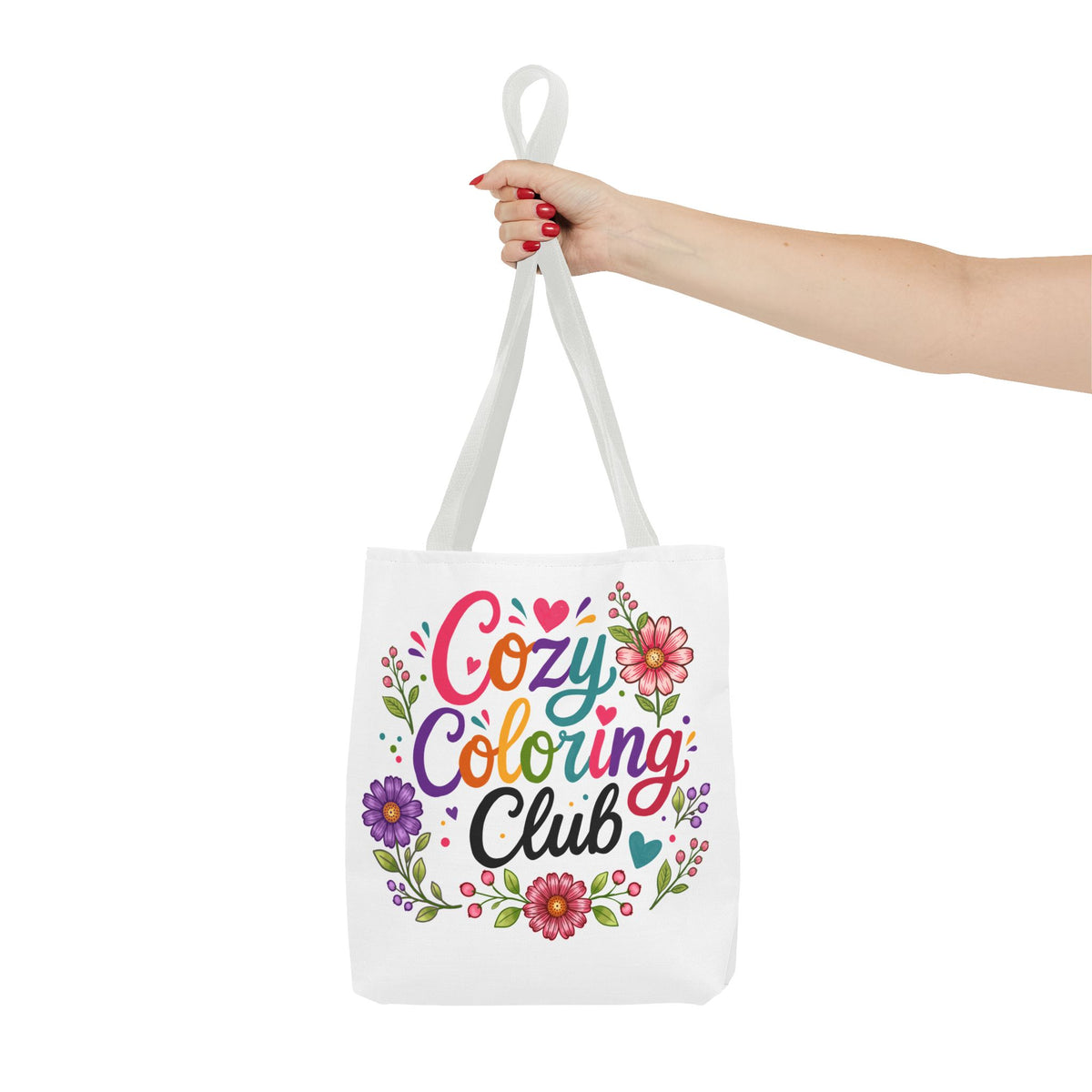 Cozy Coloring Club Tote Bag — Floral Adult Coloring Tote