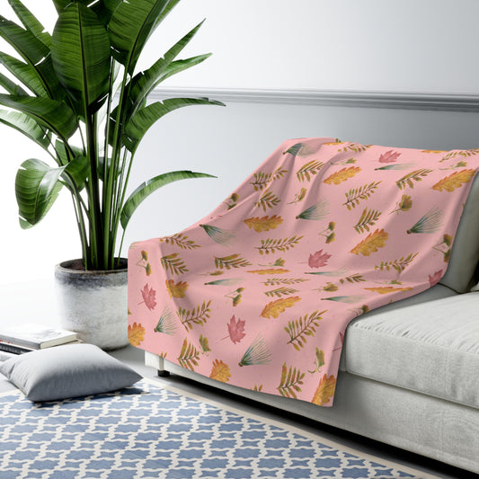 Autumn Leaves Sherpa Fleece Blanket