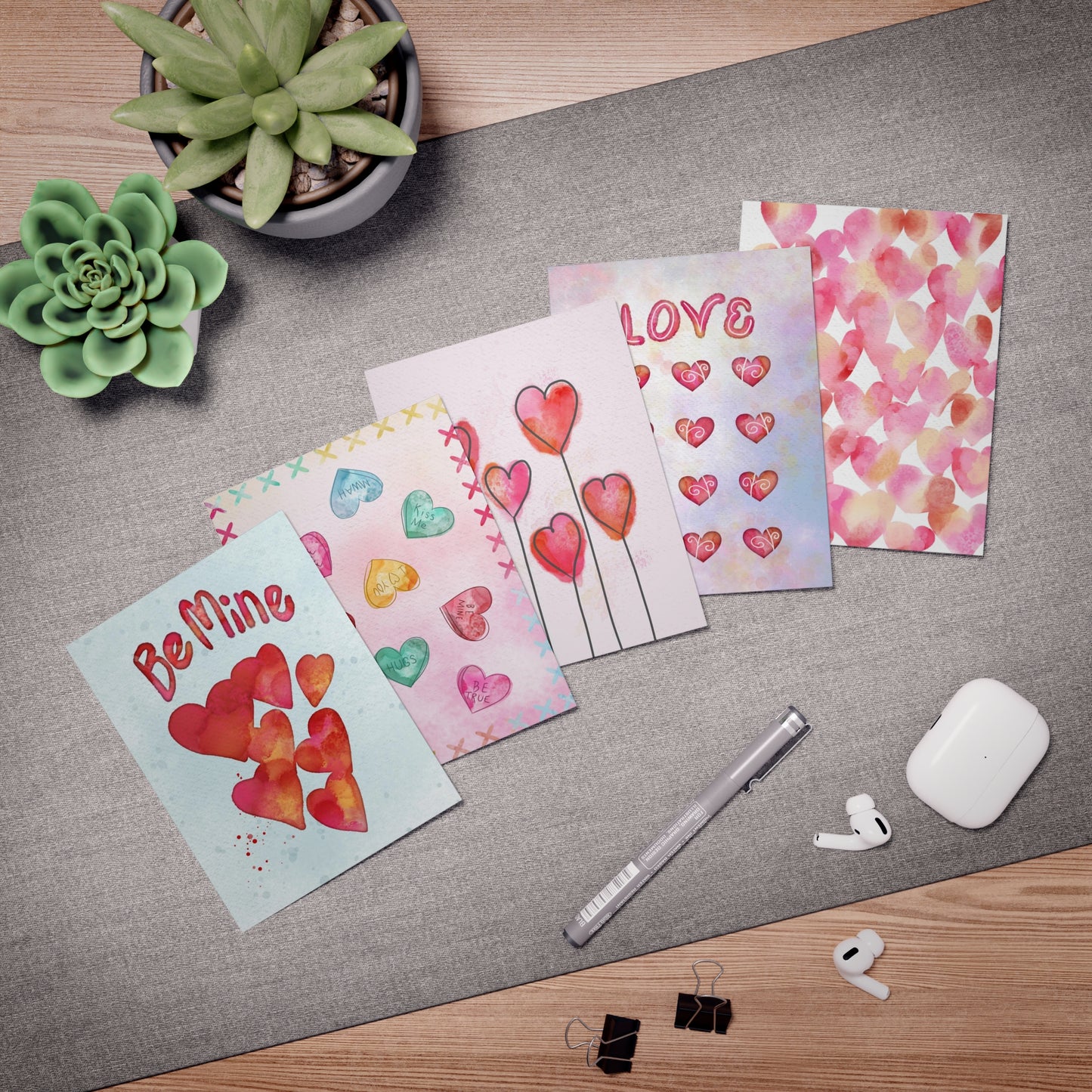 Valentine’s Multi-Design Greeting Cards (5-Pack)