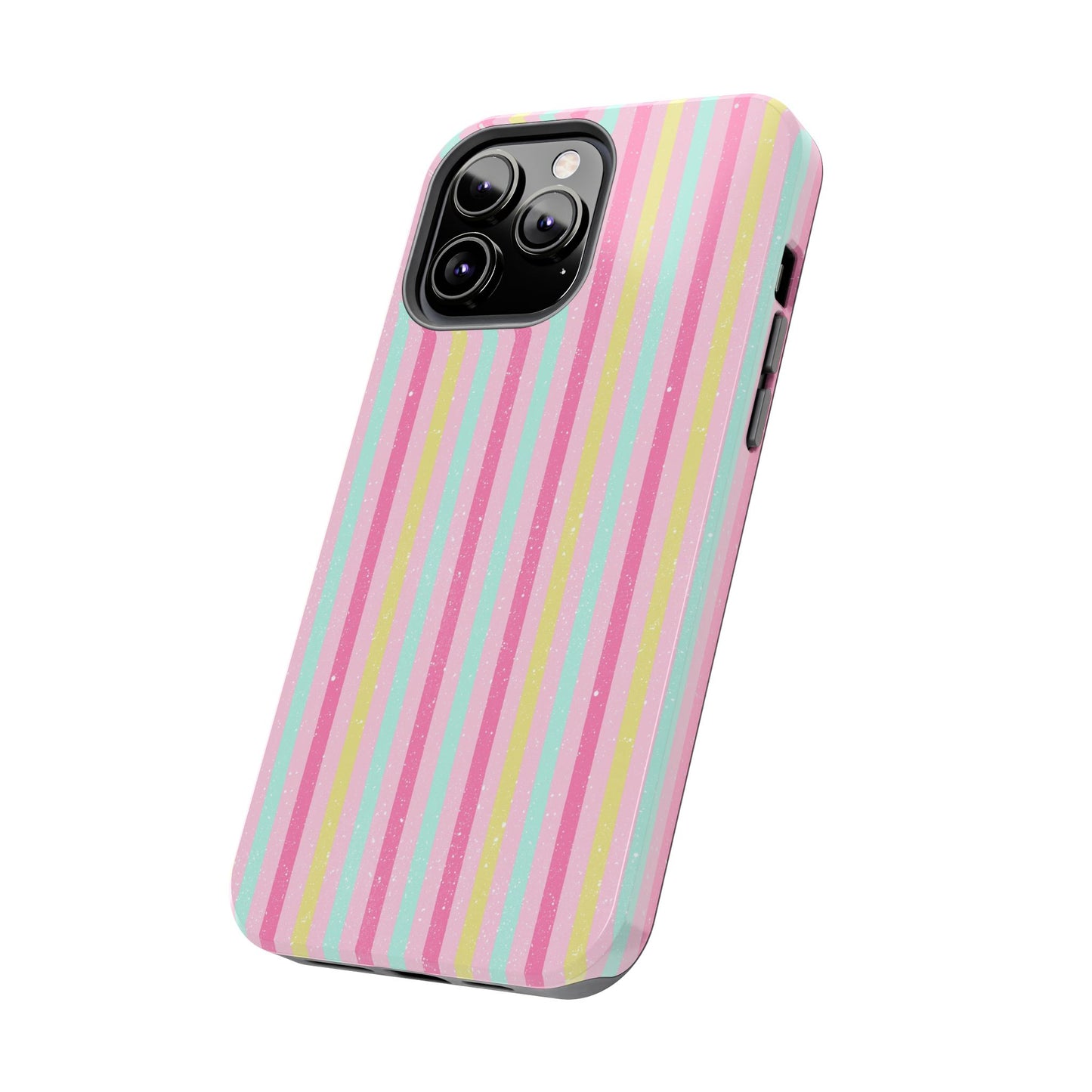 Pastel Stripes on Pink Tough Phone Cases