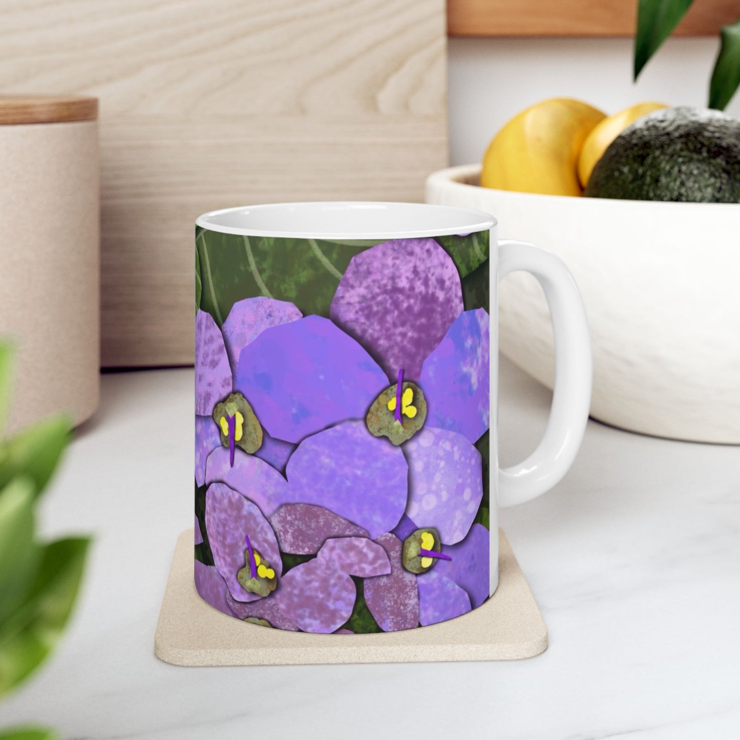 African Violets Collage Ceramic Mug 11oz & 15oz