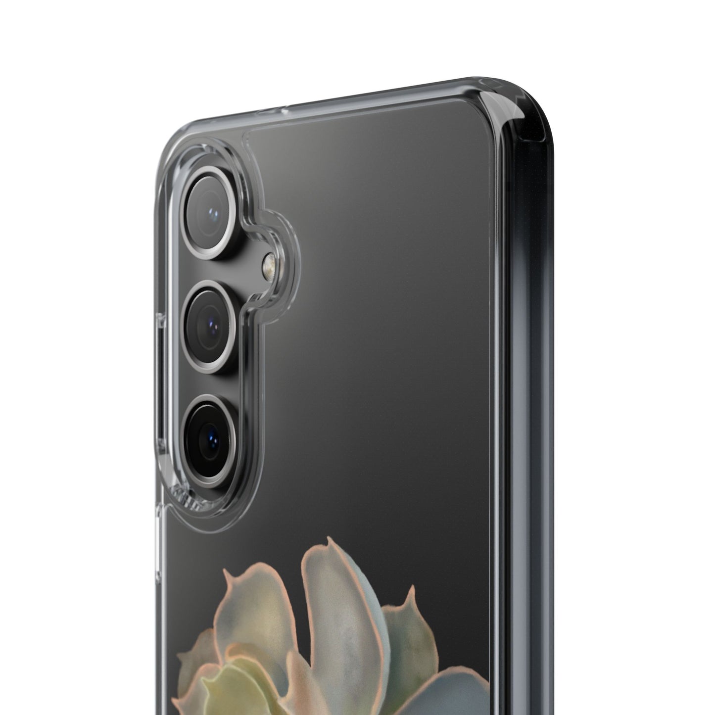 Gray and Green Succulent Clear Cases