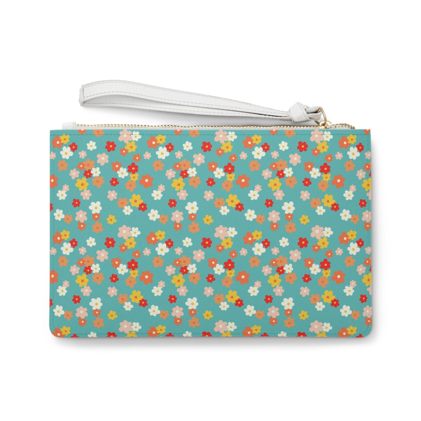 Ditzy Daisy on Turquoise Clutch Bag