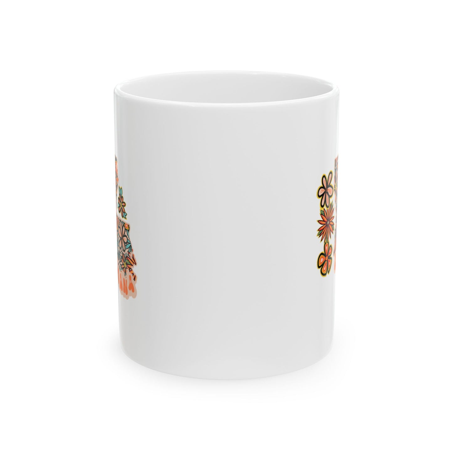 Retro 70s Flowers Louisiana Ceramic Mug 11 oz and 15 oz