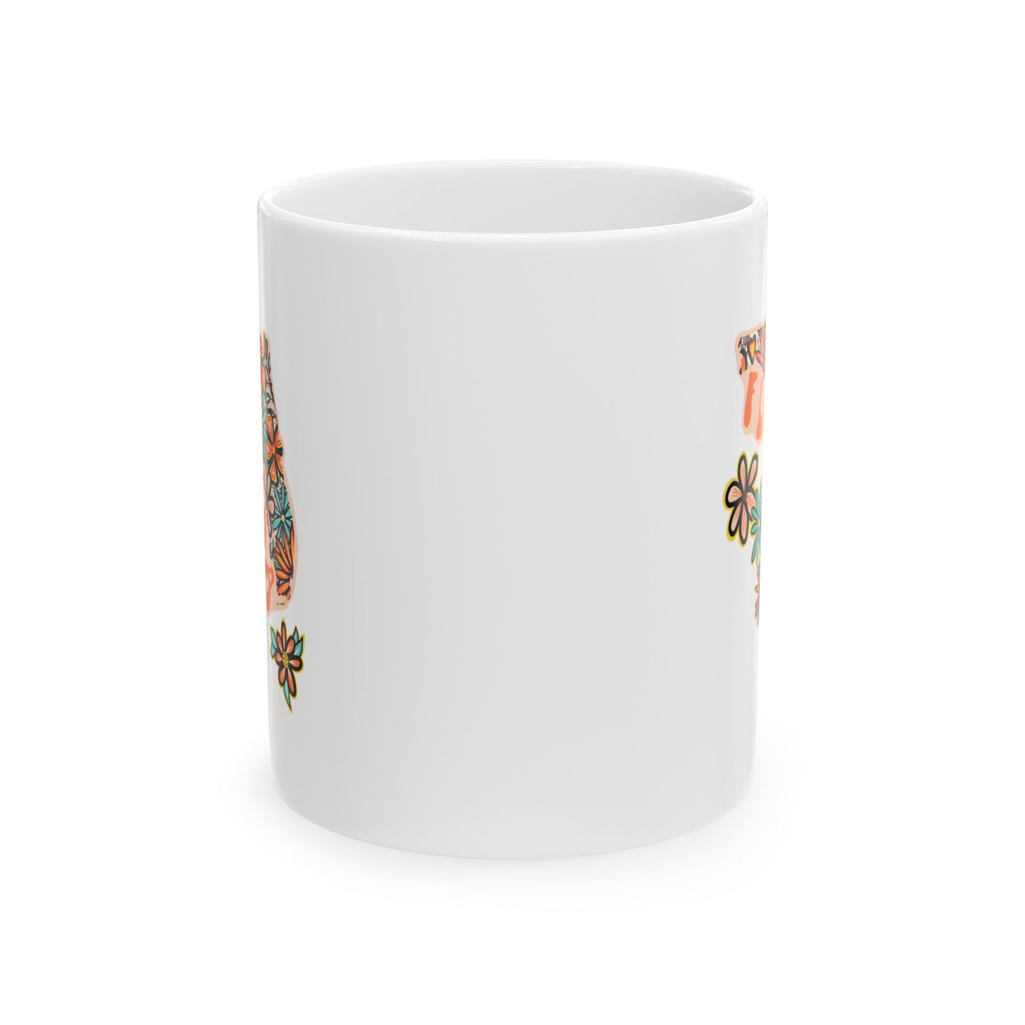 Retro 70s Flowers Florida Ceramic Mug 11 oz and 15 oz