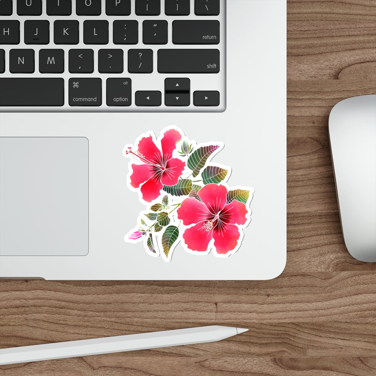 Red Hibiscus Die-Cut Stickers