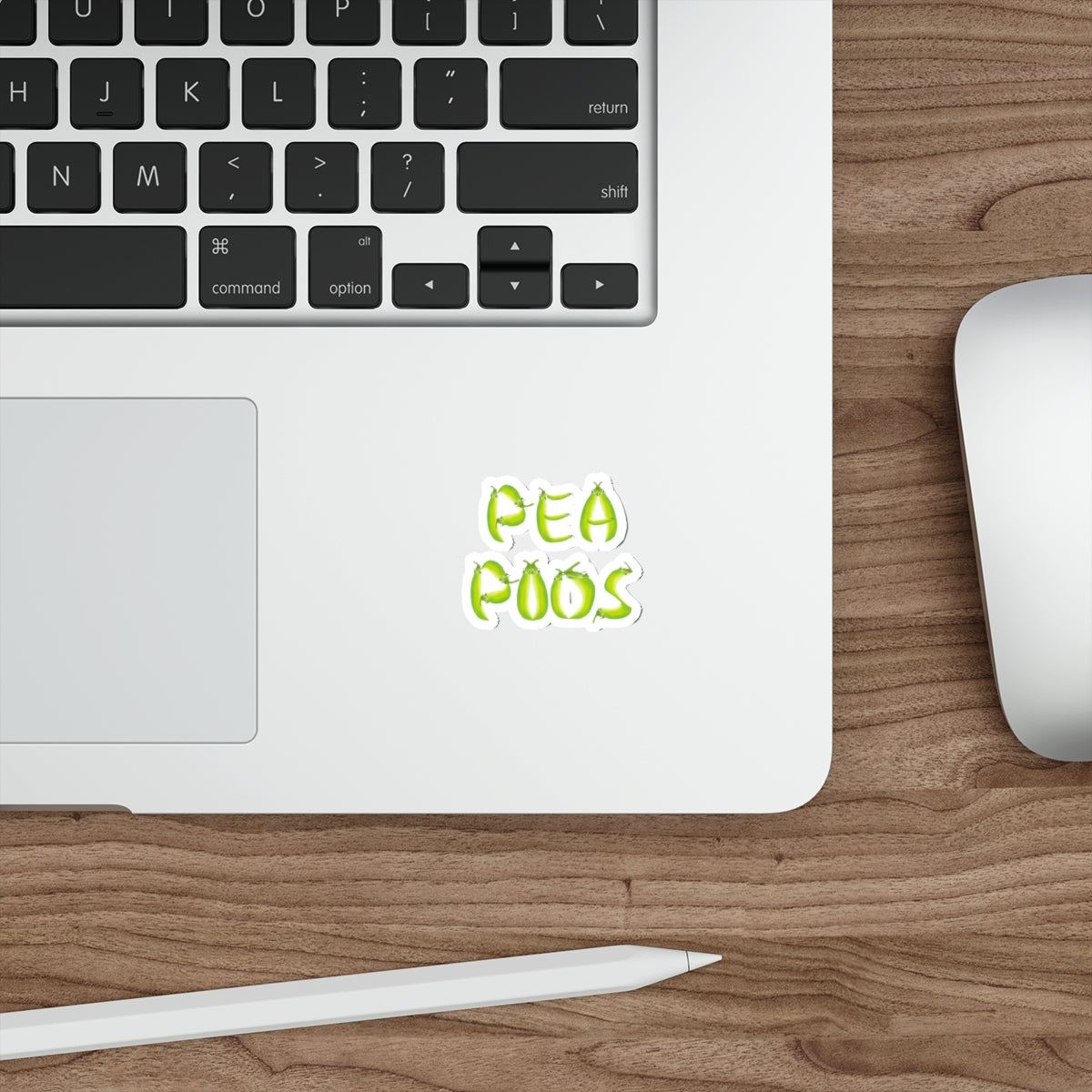 Pea Pods Lettering Die Cut Sticker