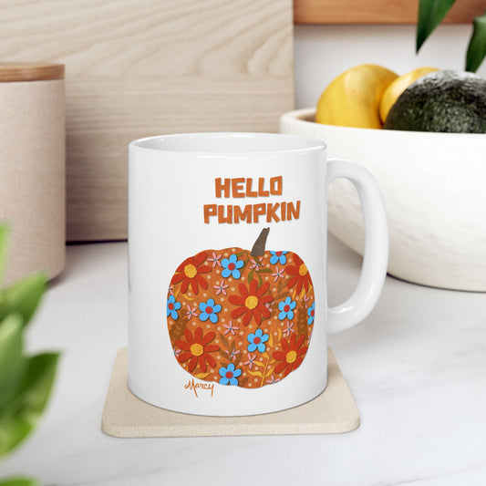 Hello Pumpkin Collage Ceramic Mug 11oz & 15oz