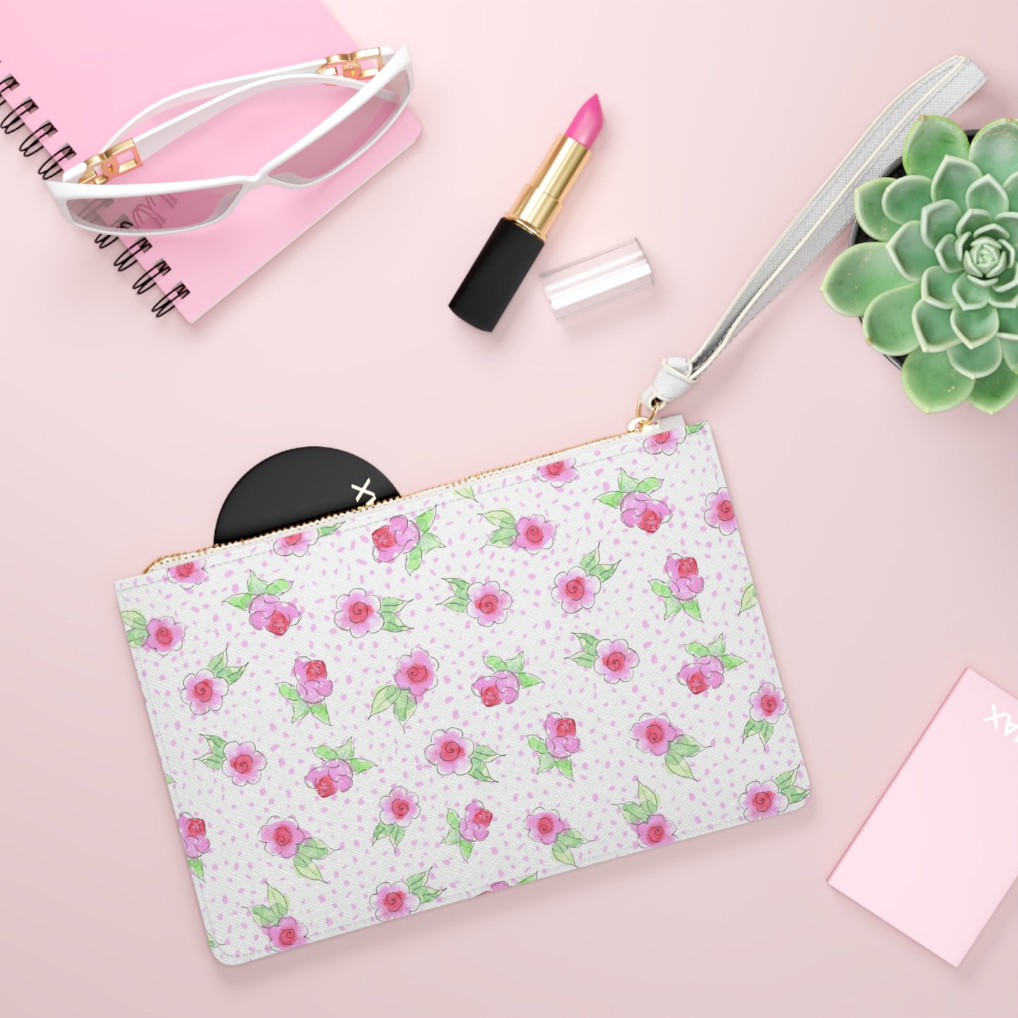 Maria’s Pink Roses Clutch Bag