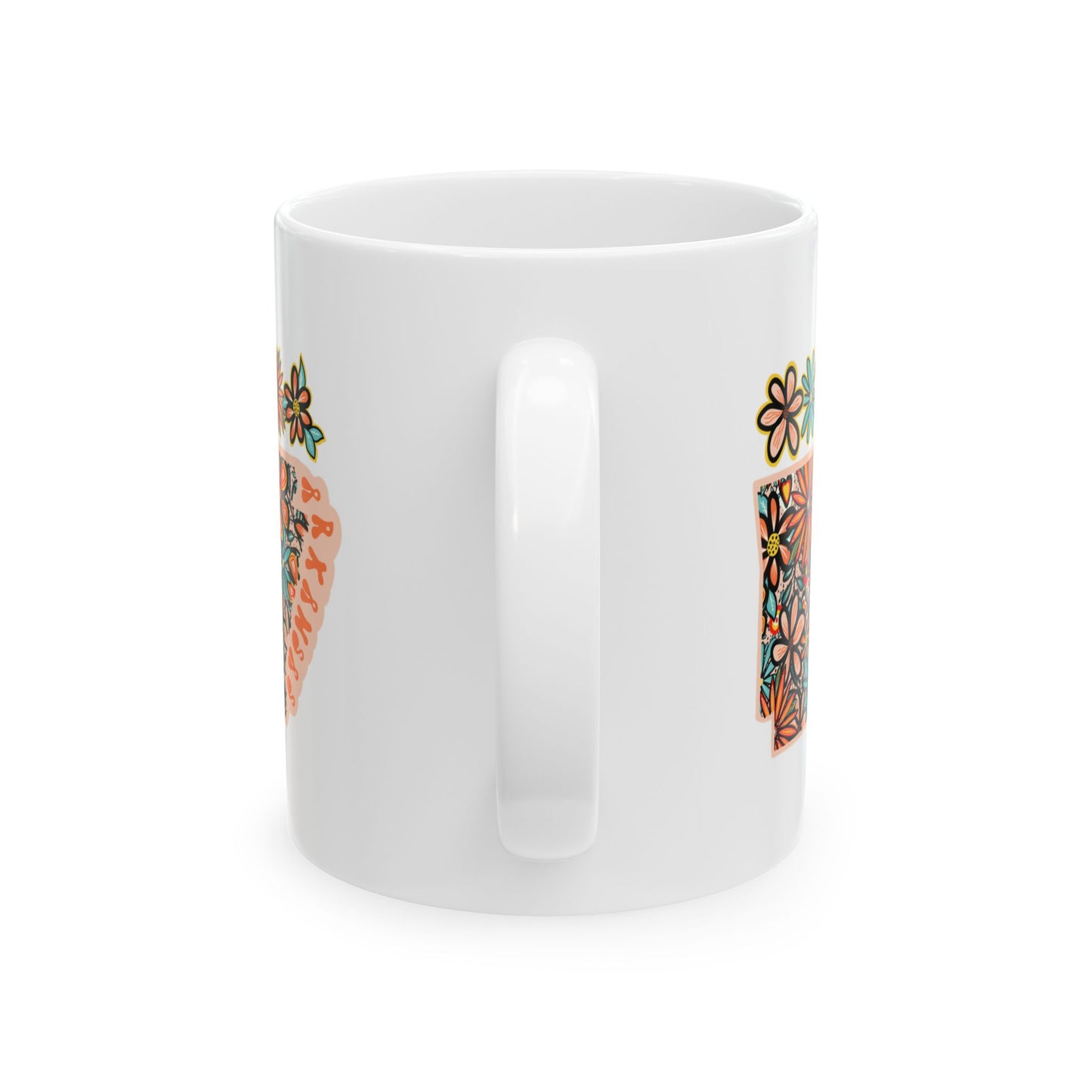 Retro 70s Flowers Arkansas Ceramic Mug 11 oz and 15 oz