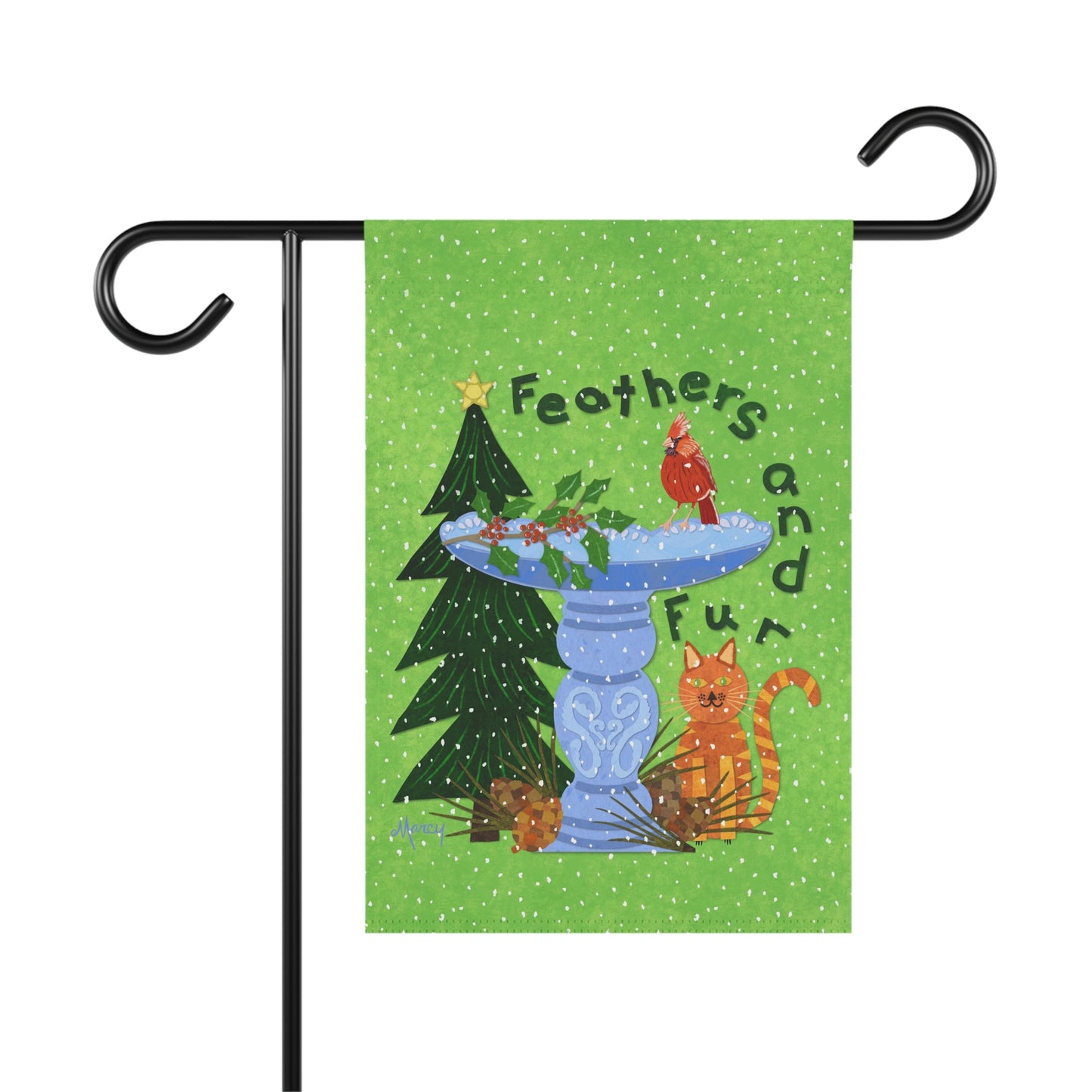 Feathers and Fur Collage Garden Banner