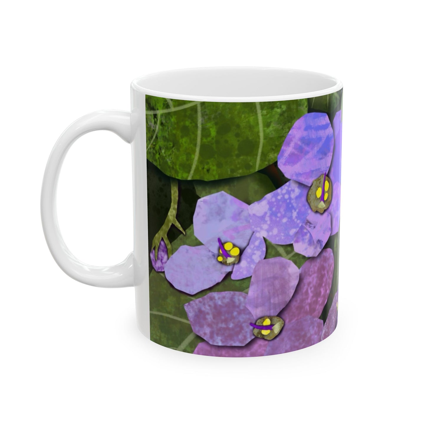 African Violets Collage Ceramic Mug 11oz & 15oz