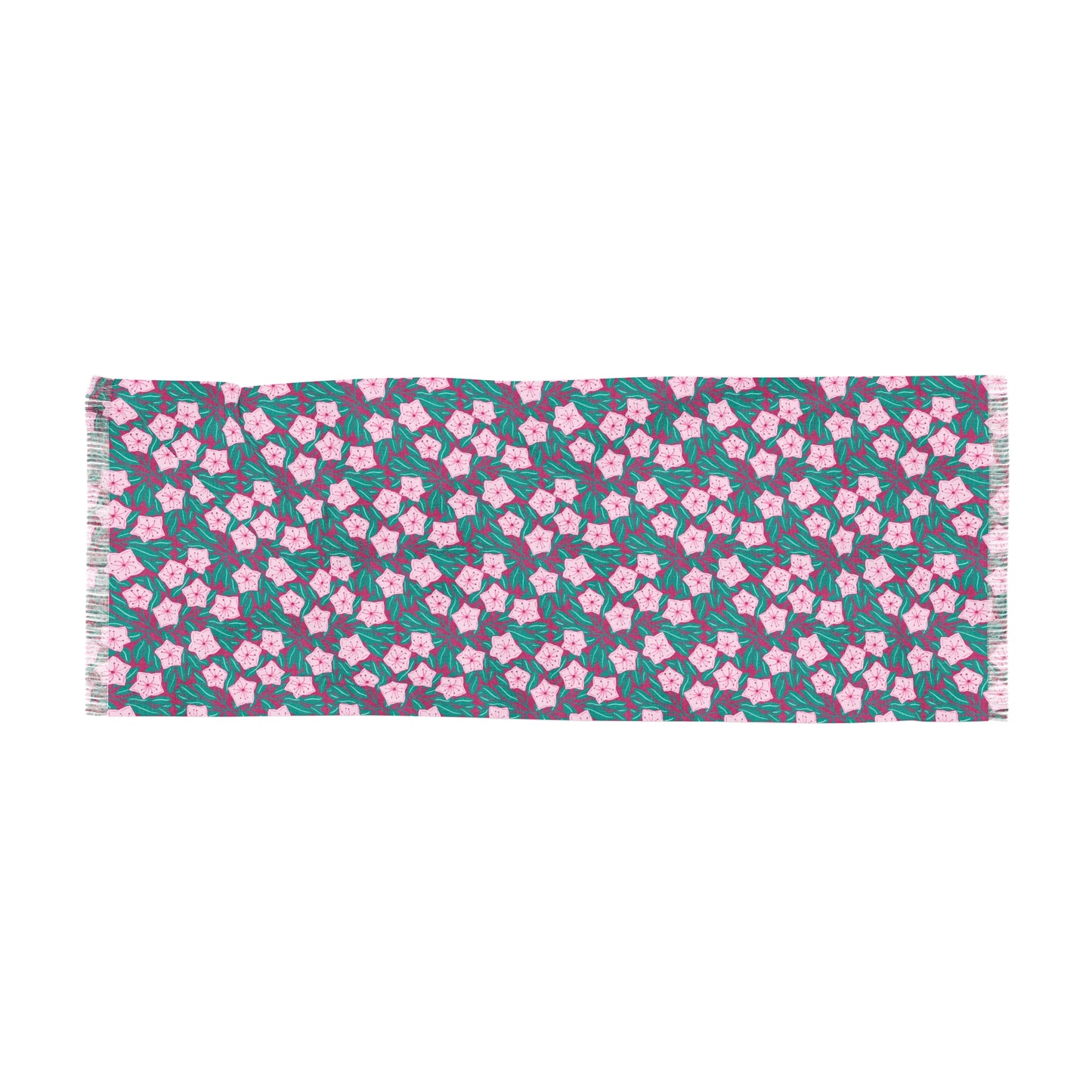 Pink Mountain Laurel Blossoms Light Scarf — Pink Blossom Patterned Lightweight Wrap