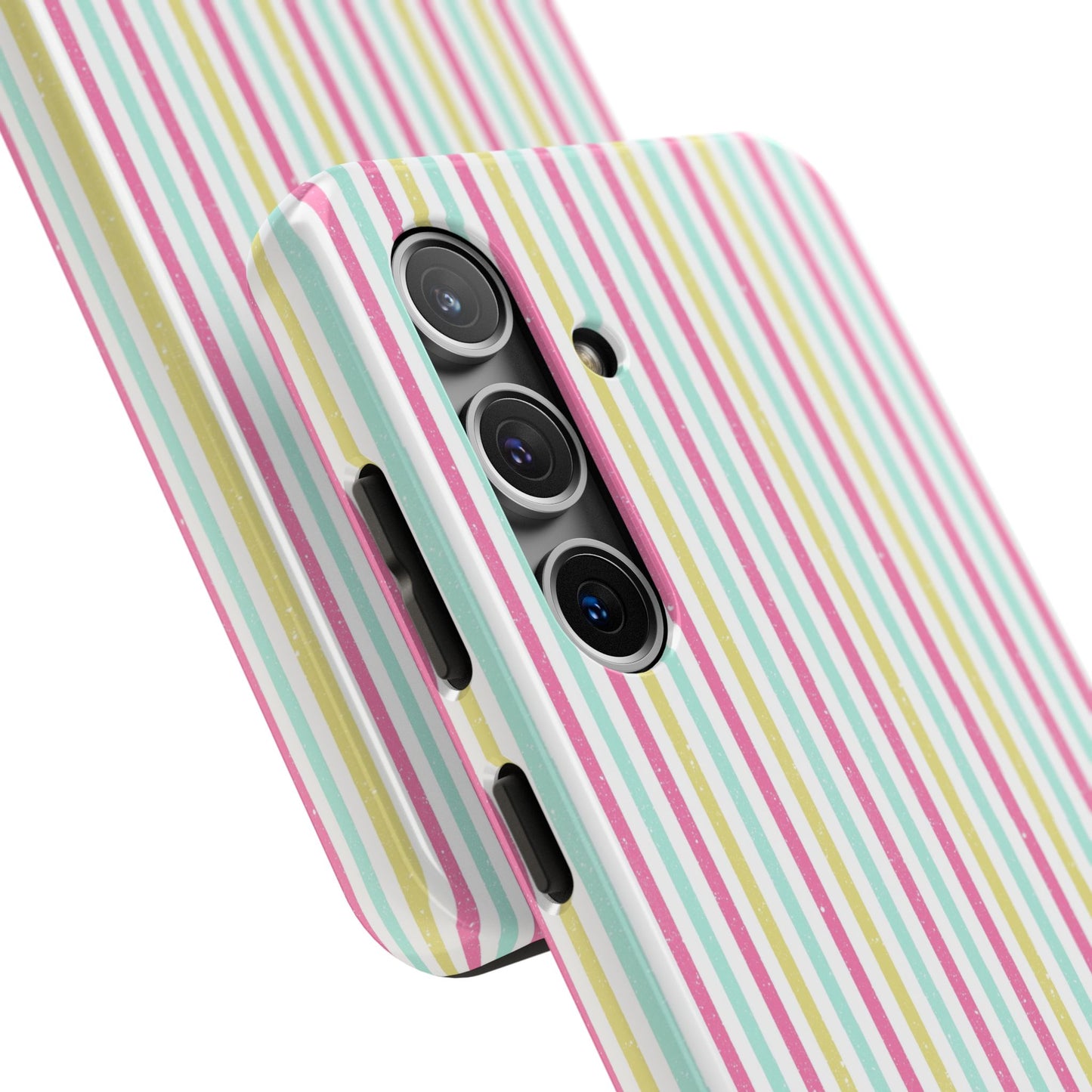 Pastel Stripes on White Tough Phone Cases