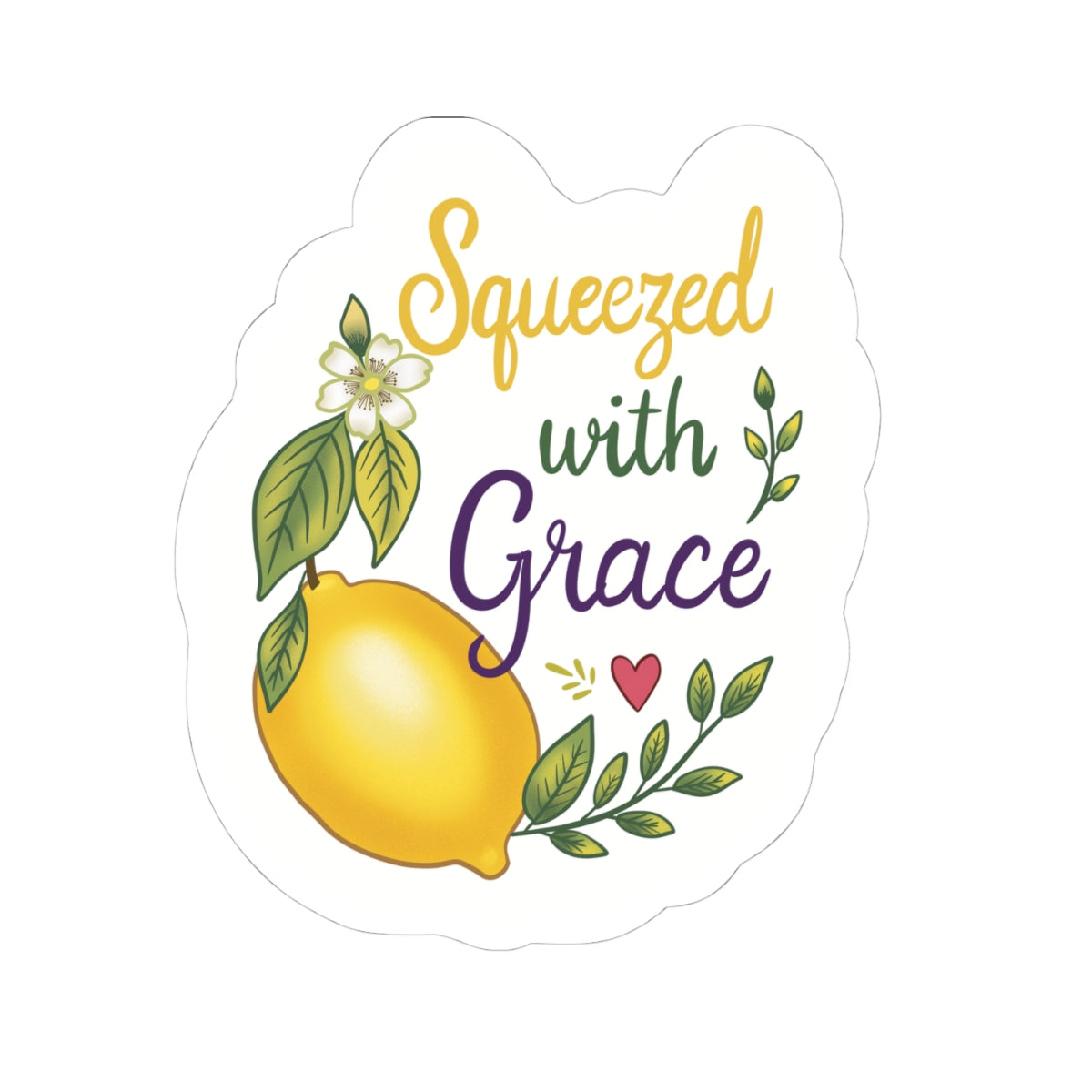 Sticker — "Squeezed with Grace" Lemon Vinyl Kiss-Cut Sticker