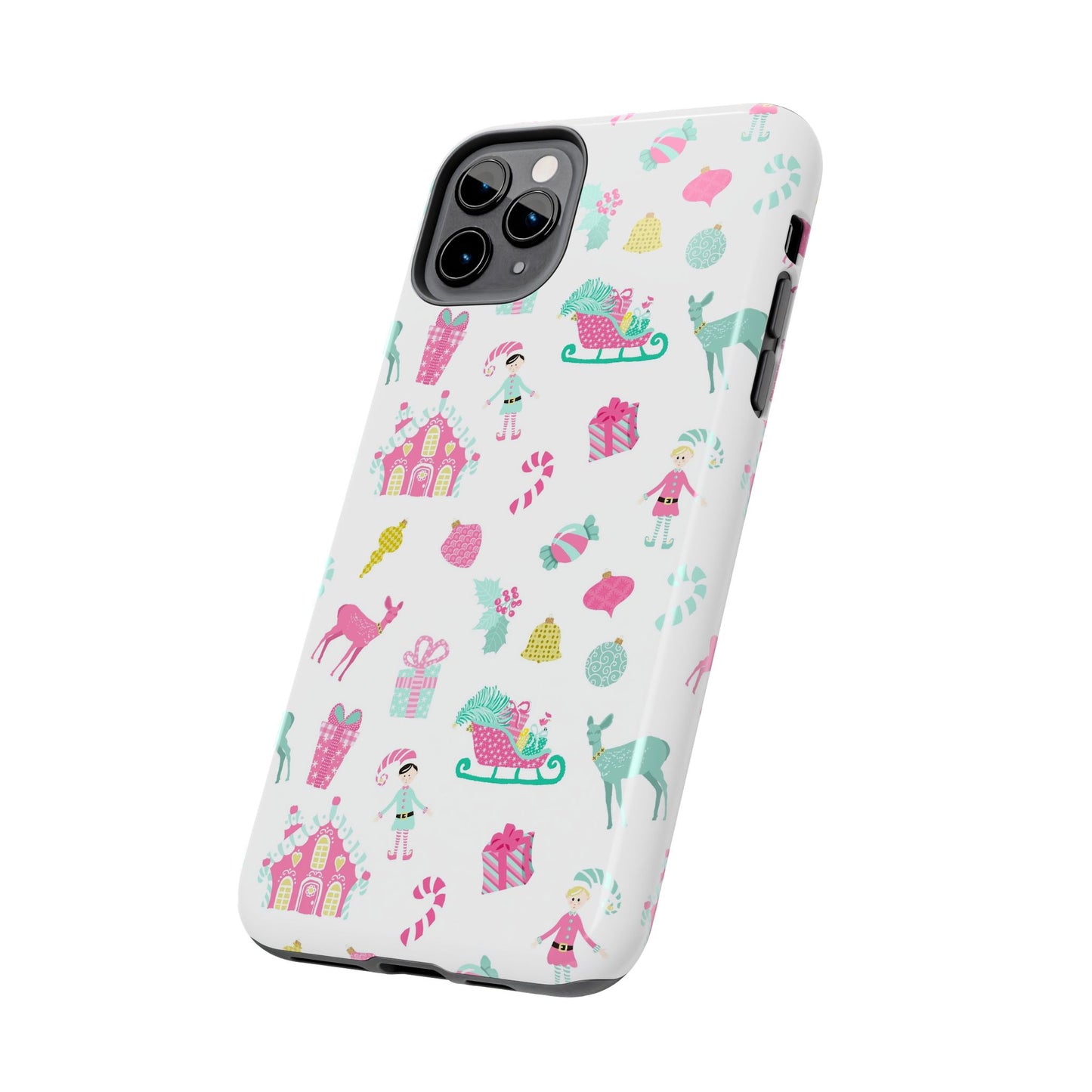 Pastel Christmas on White Tough Phone Cases