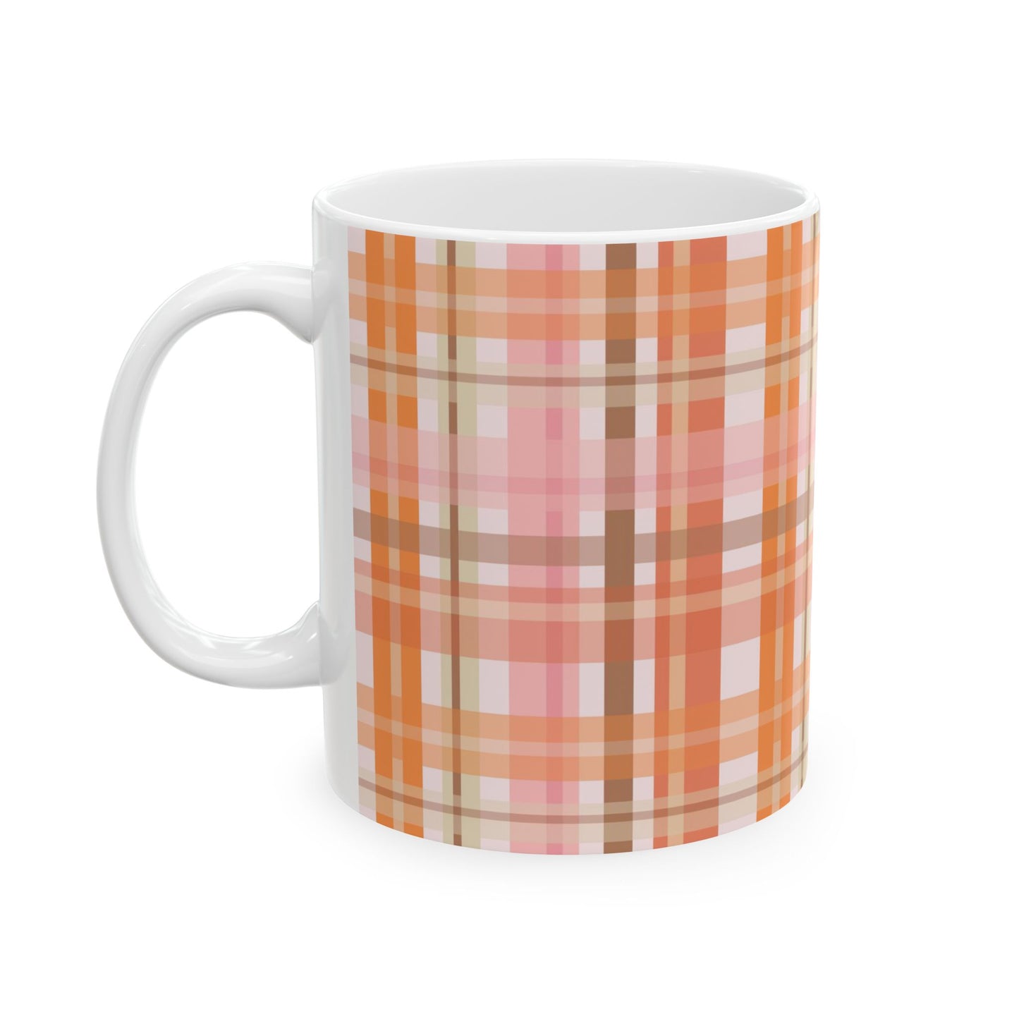 Softly into Autumn Plaid Ceramic Mug 11oz