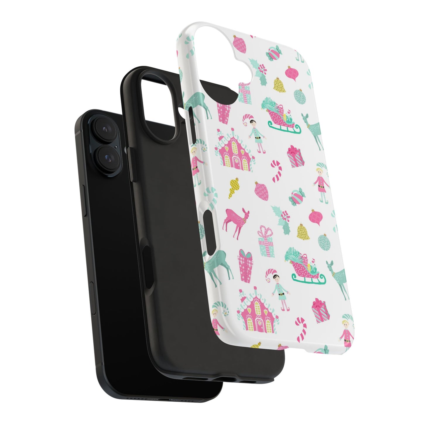 Pastel Christmas on White Tough Phone Cases