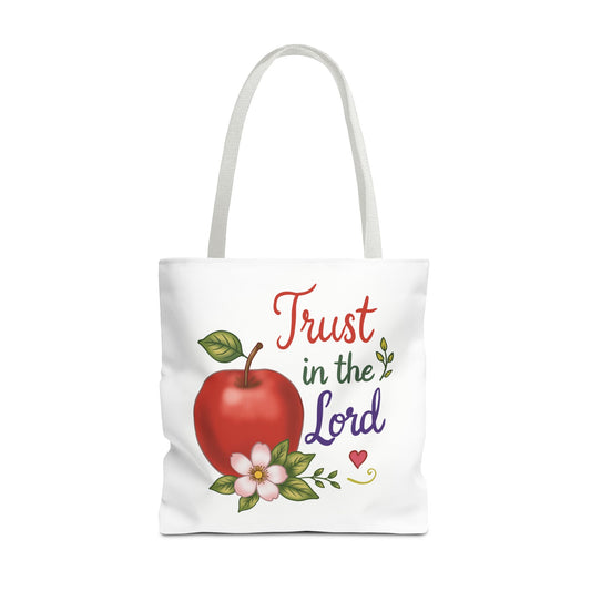 Trust in the Lord Apple Tote Bag — Faith-Based Christian Grocery & Everyday Tote