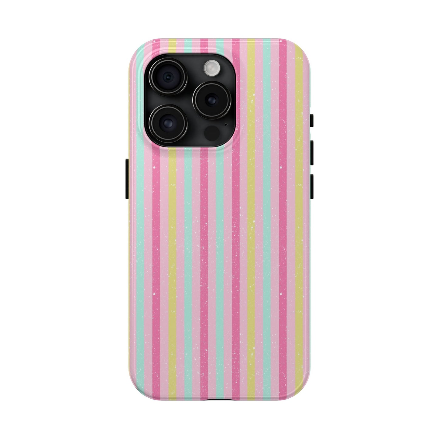 Pastel Christmas Stripes on Pink Tough Phone Cases