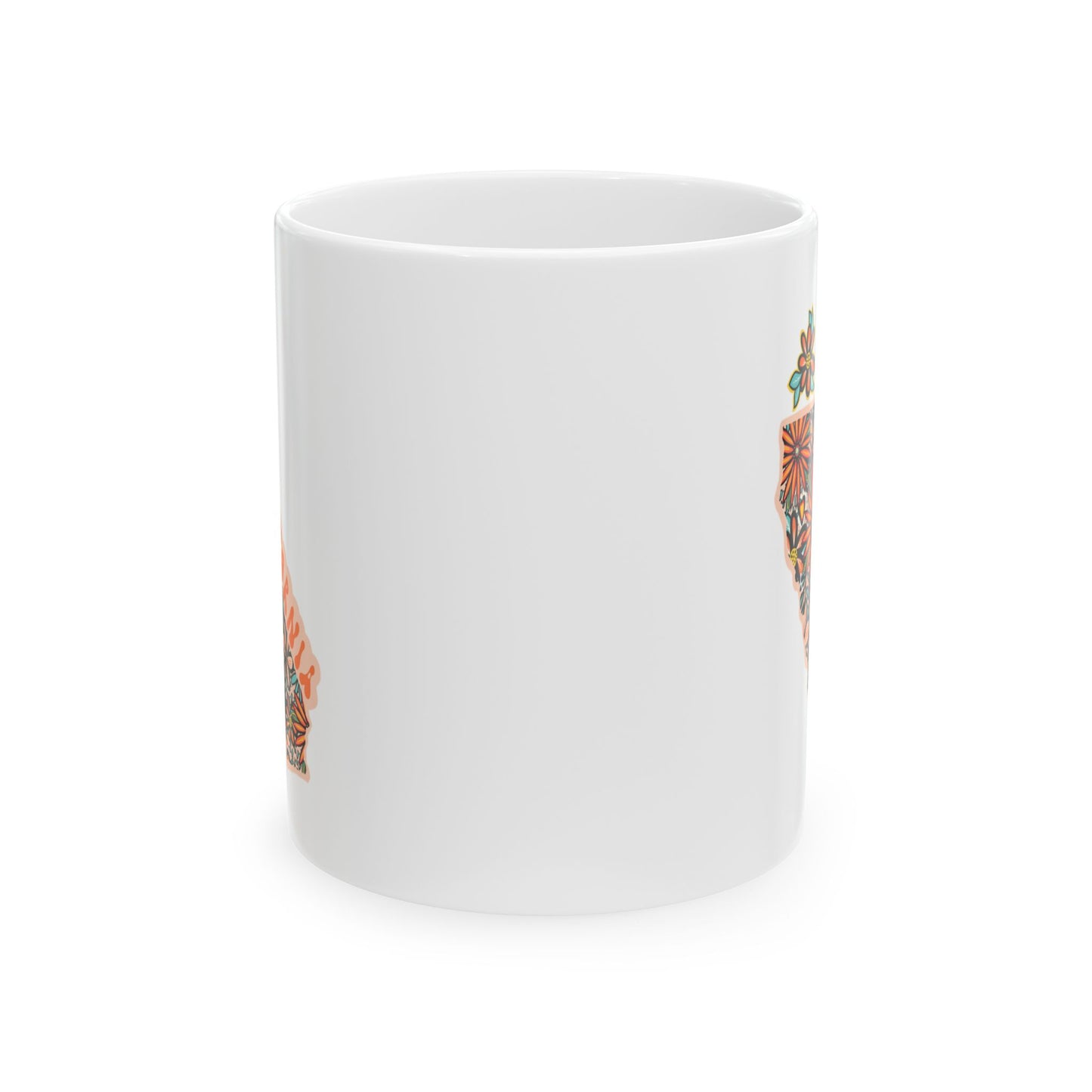 Retro 70s Flowers California Ceramic Mug 11 oz and 15 oz