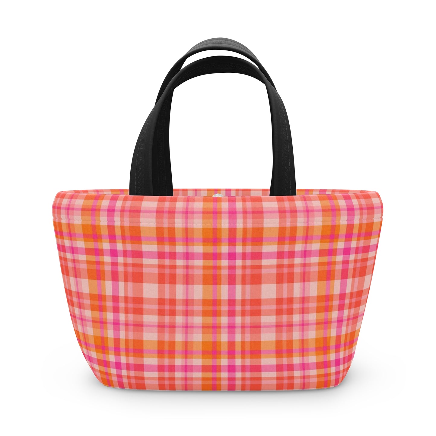 Pink Sunset Plaid Lunch Bag