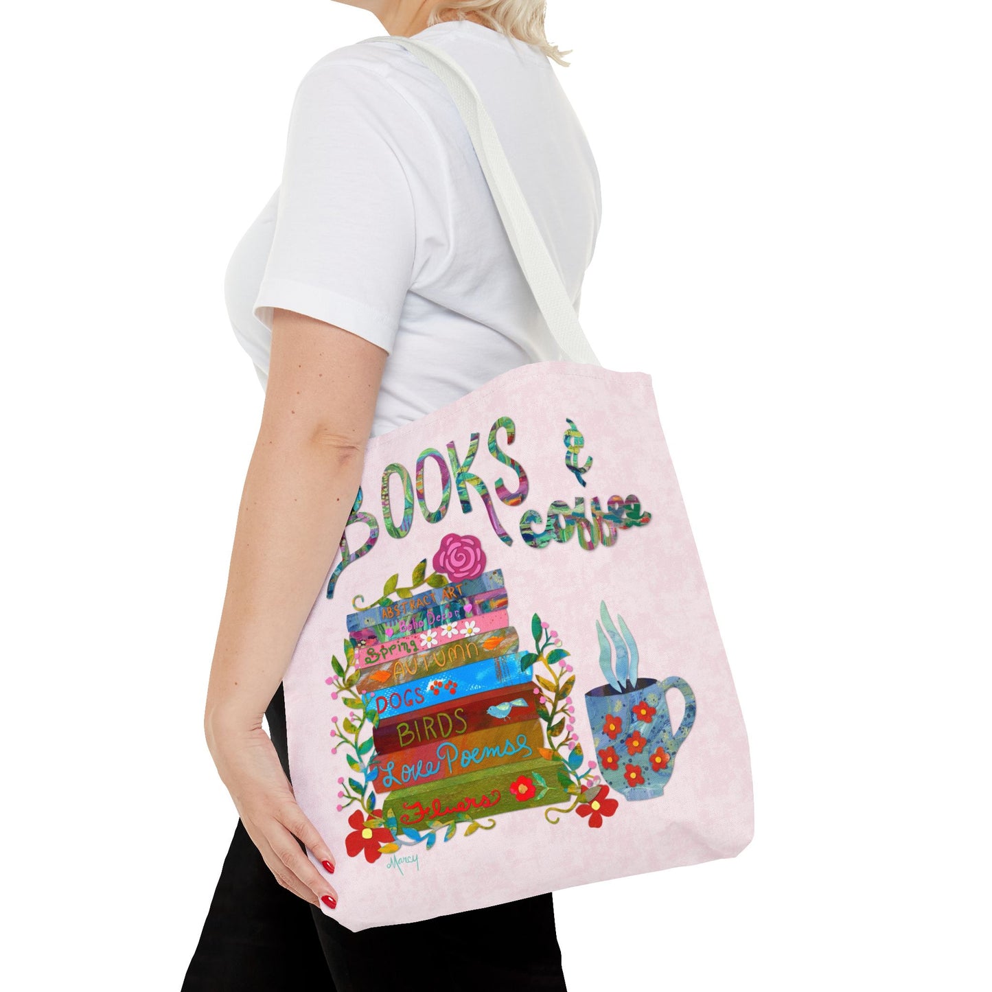 Books and Coffee Collage Tote Bag