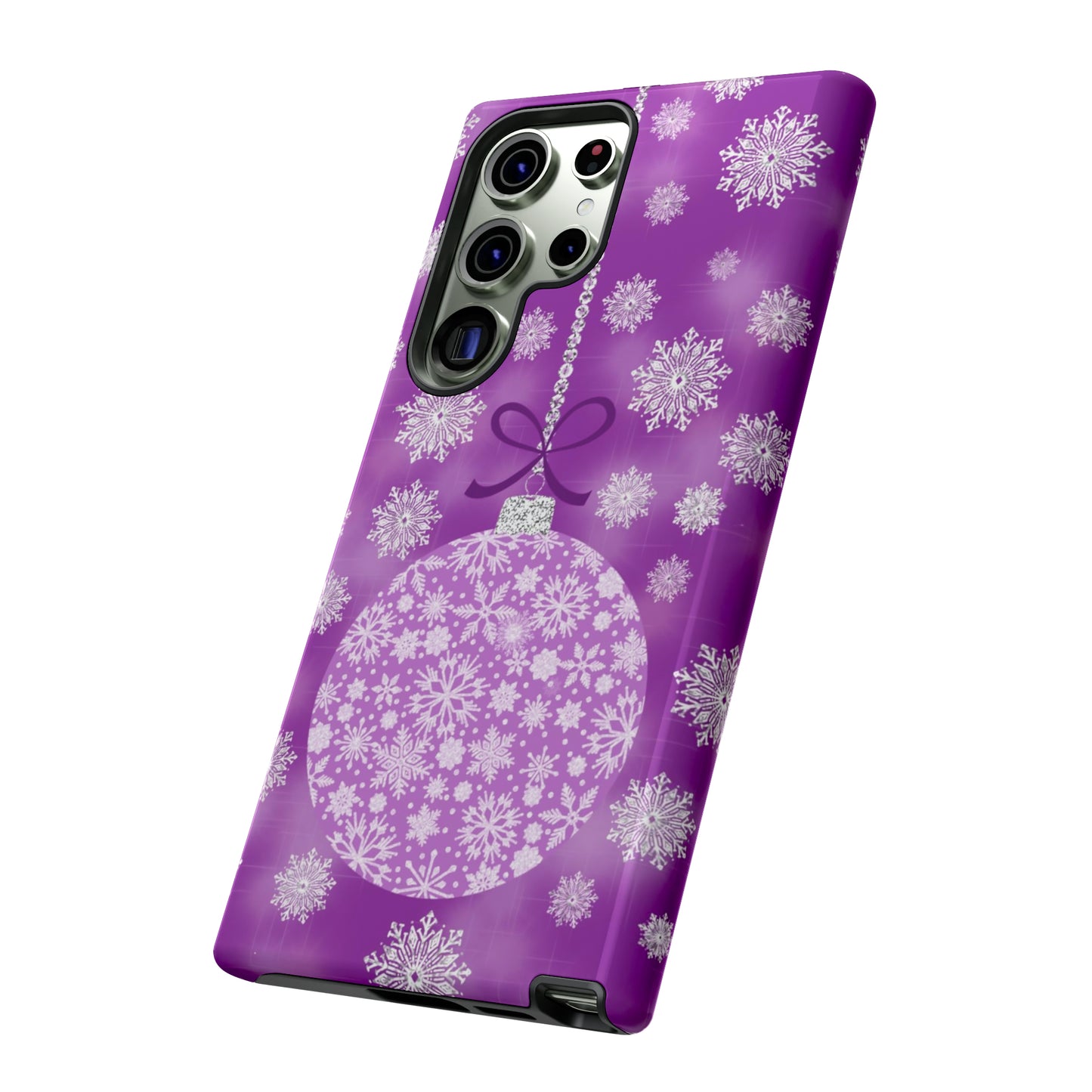 Glittering Snowflake Bauble in Purples Tough Cases