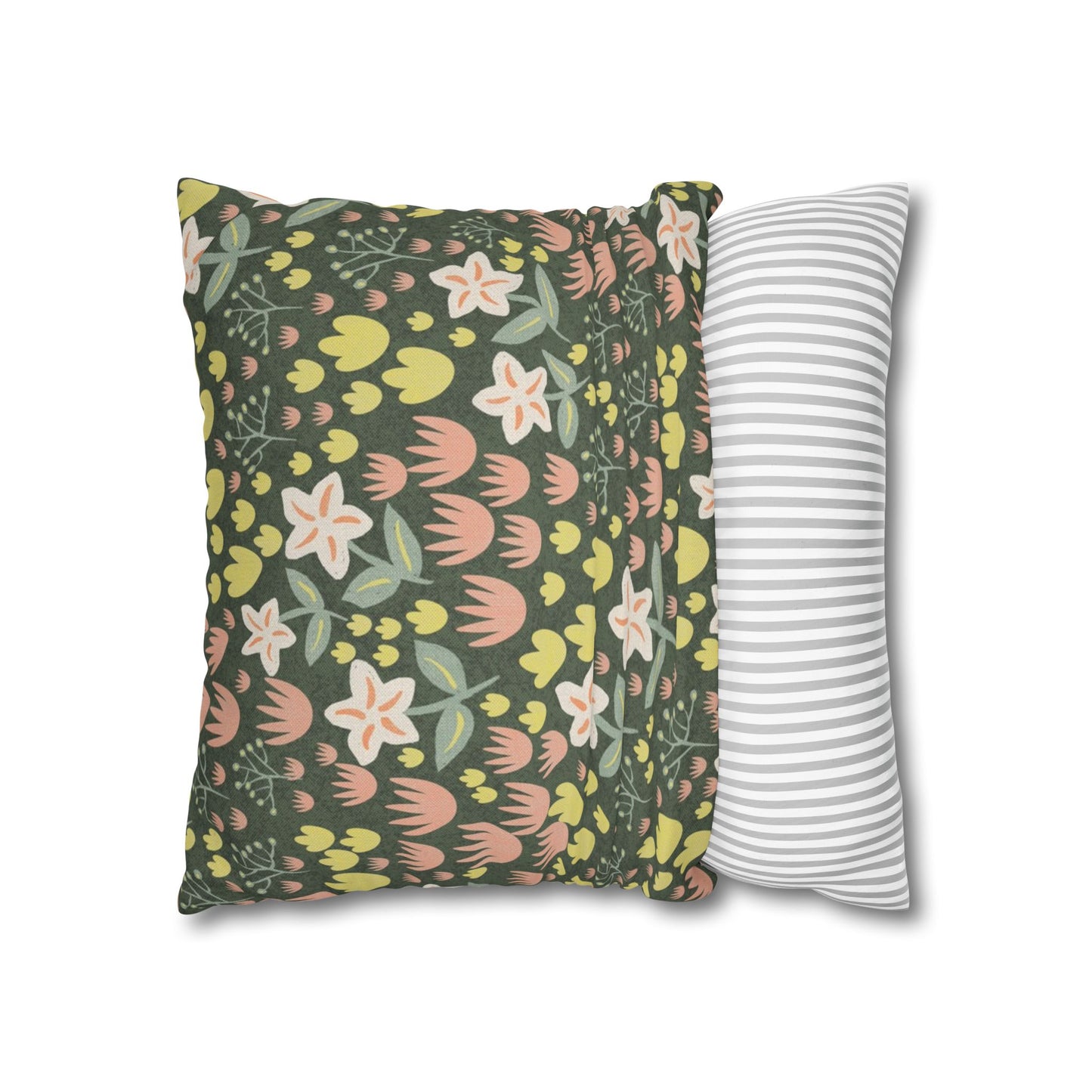 Elderflower Dizty Spun Polyester Square Pillowcase