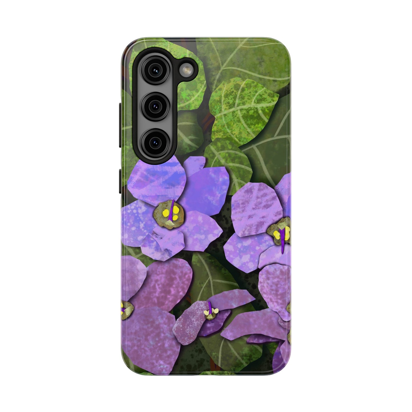 African Violets Collage Art Tough Phone Cases