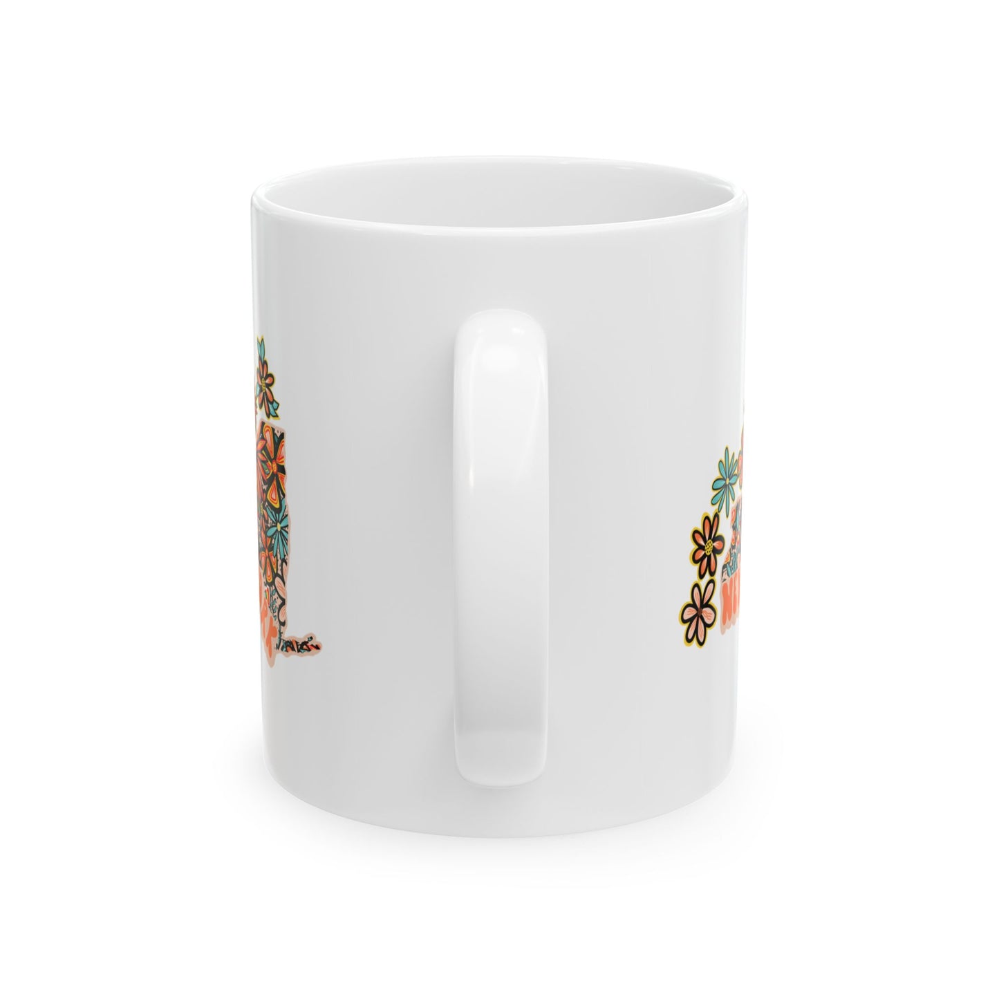 Retro 70s Flowers New York Ceramic Mug 11 oz and 15 oz